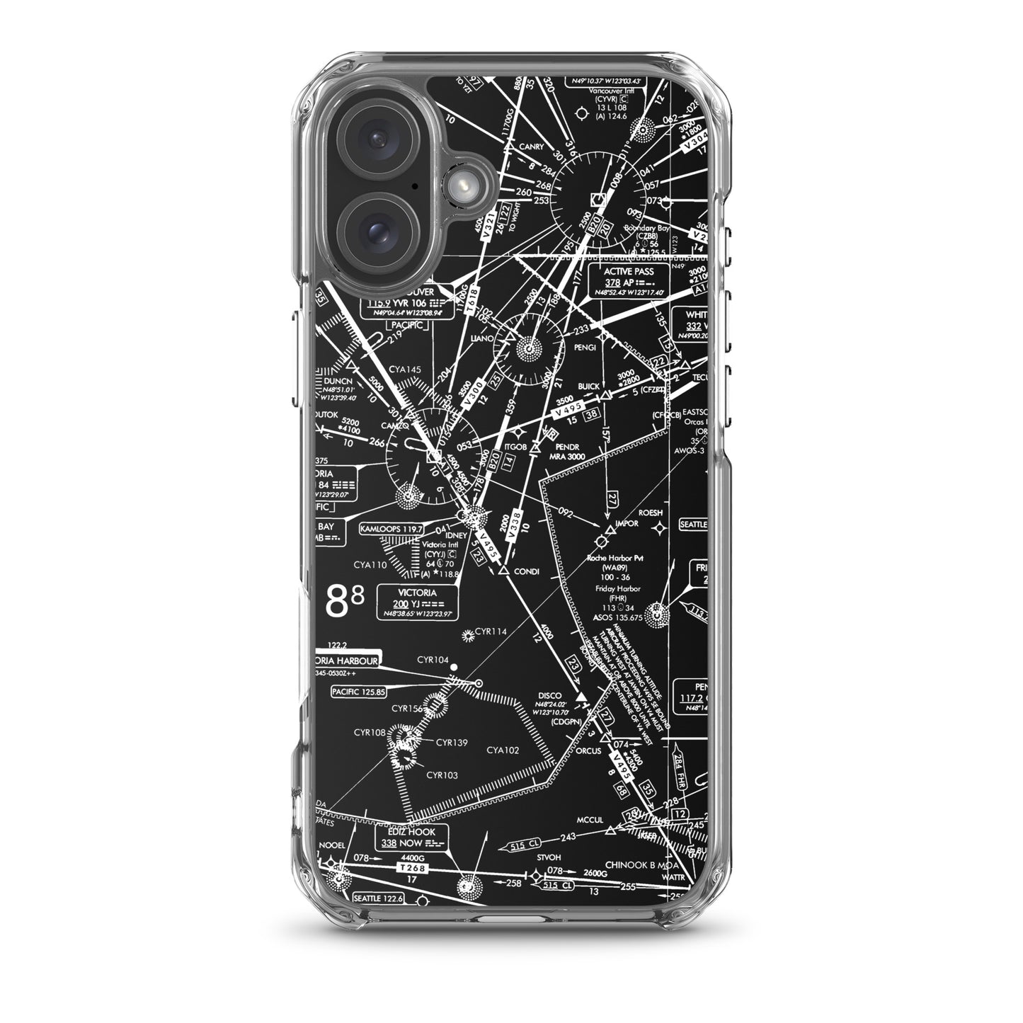 Enroute Low Altitude Chart clear case for iPhone (ELUS1/b&w)