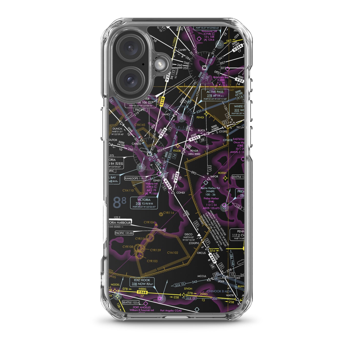 Enroute Low Altitude Chart clear case for iPhone (ELUS1/invert)