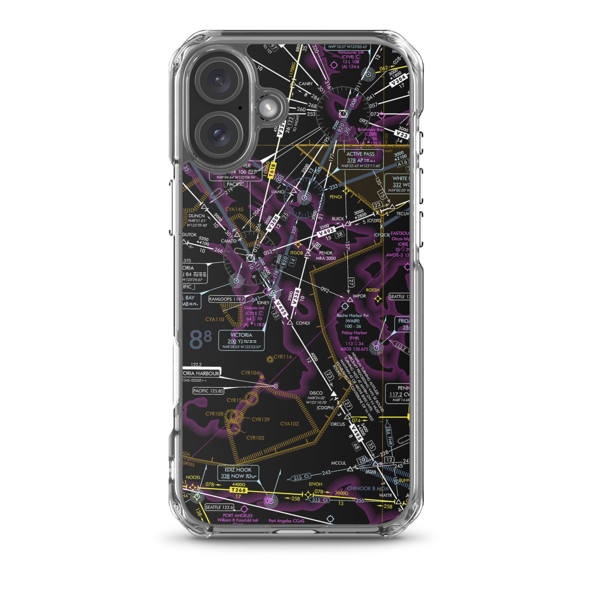 Enroute Low Altitude Chart clear case for iPhone (ELUS1/invert)