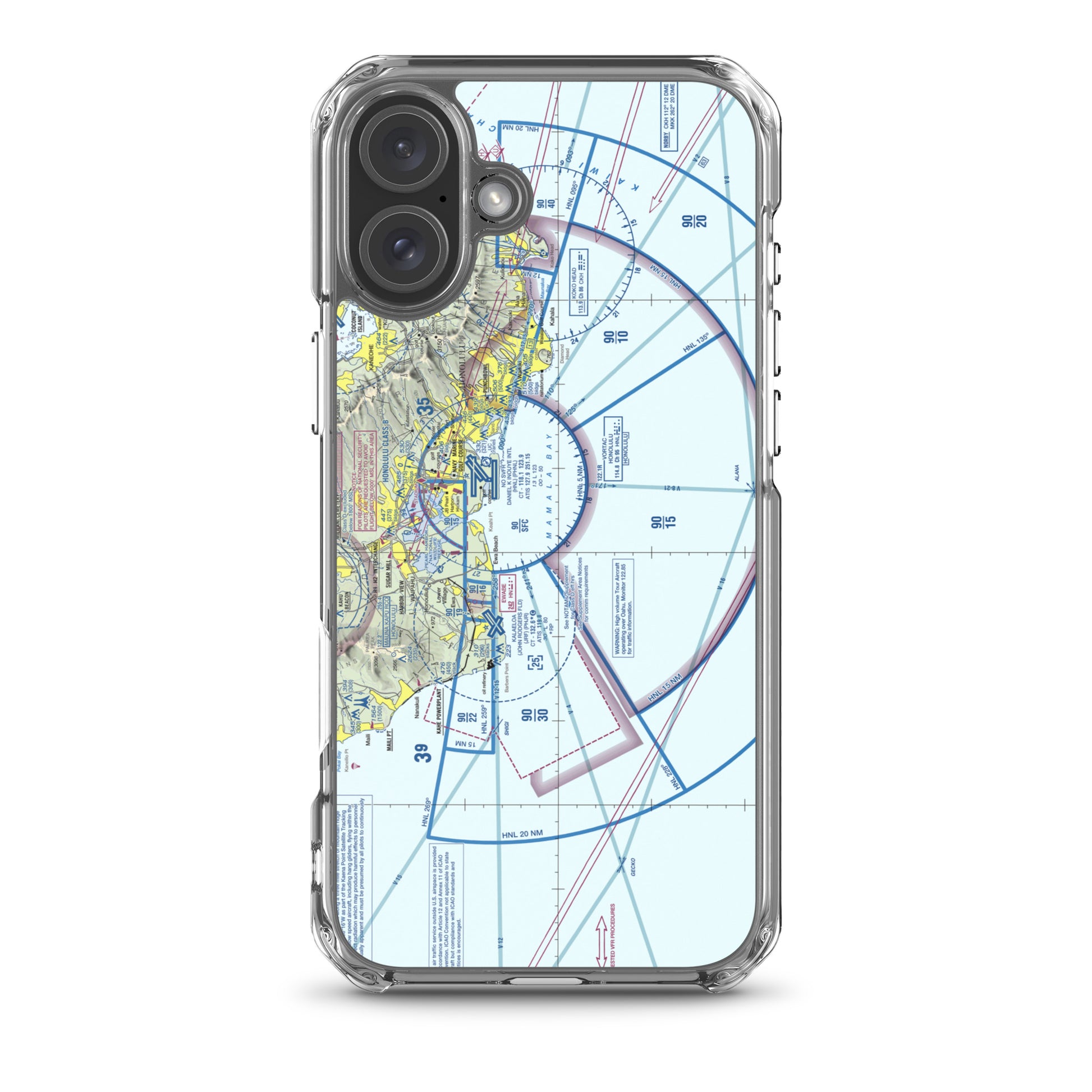Honolulu Sectional Chart clear case for iPhone