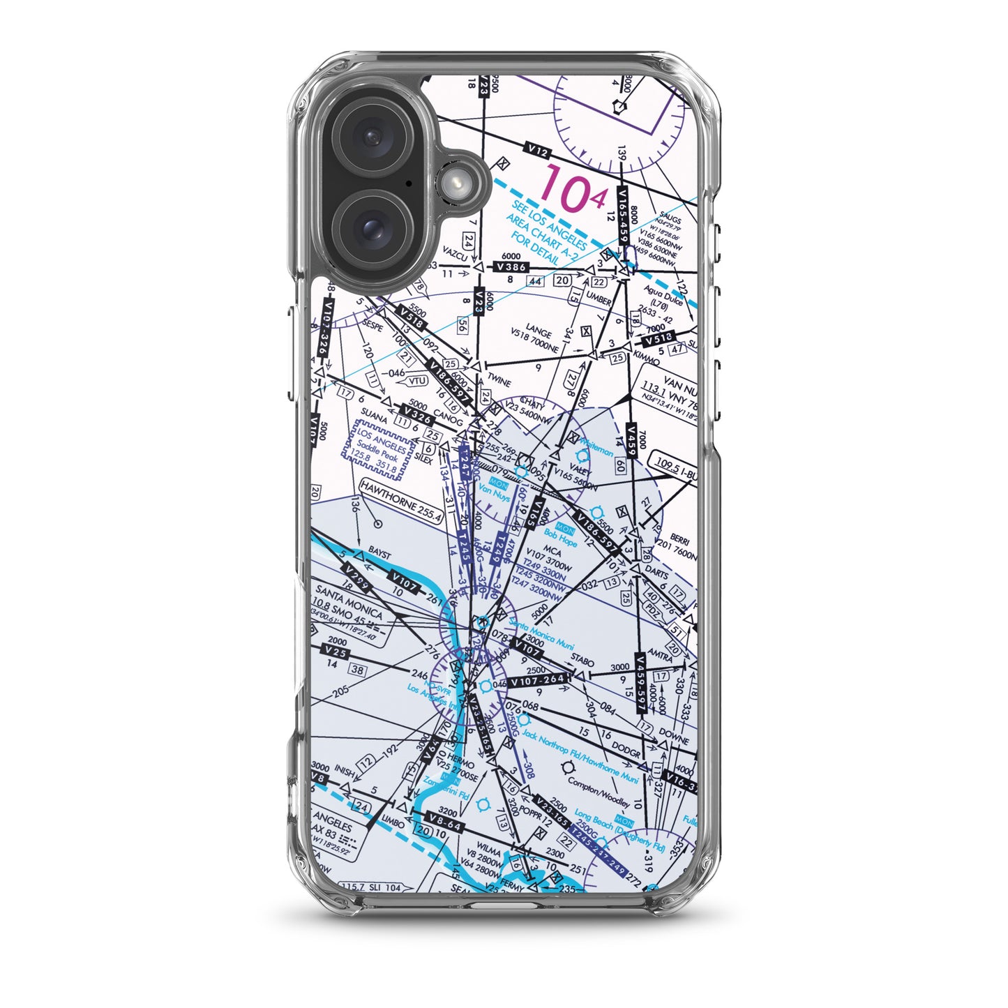 Enroute Low Altitude Chart clear case for iPhone (ELUS3/white)