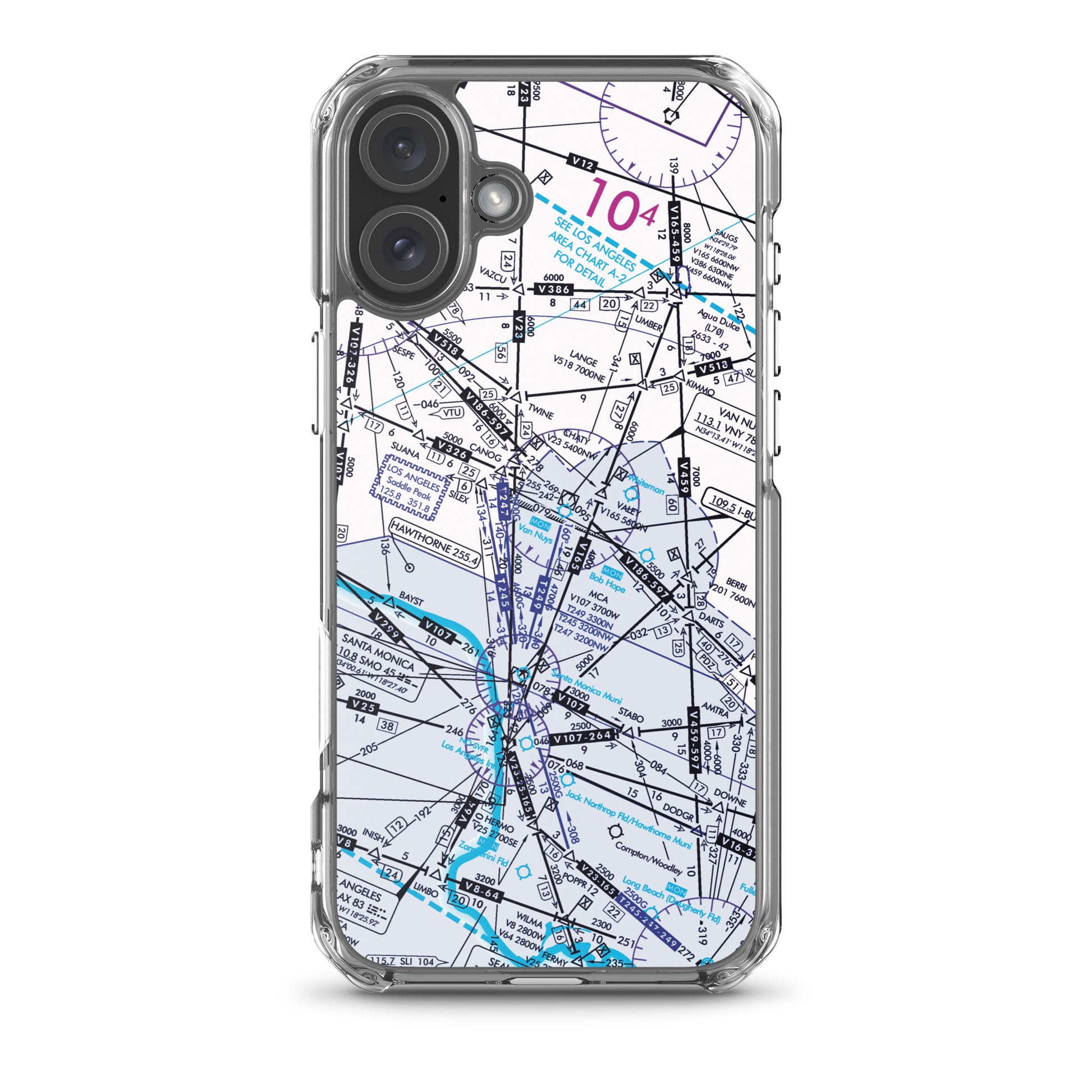 Enroute Low Altitude Chart clear case for iPhone (ELUS3/white)