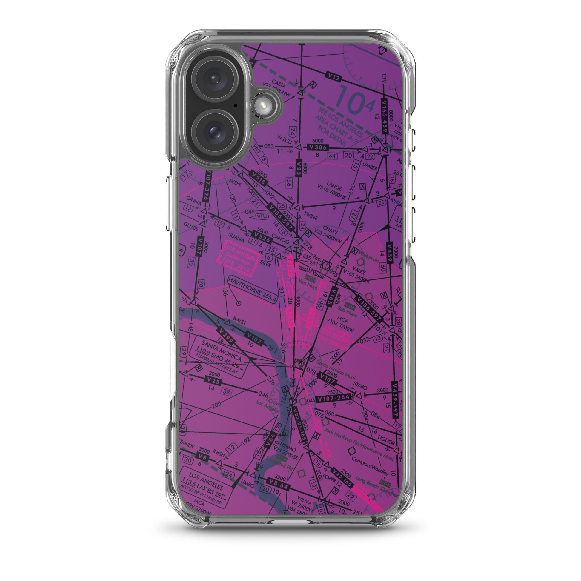 Enroute Low Altitude Chart clear case for iPhone (ELUS3/purple)
