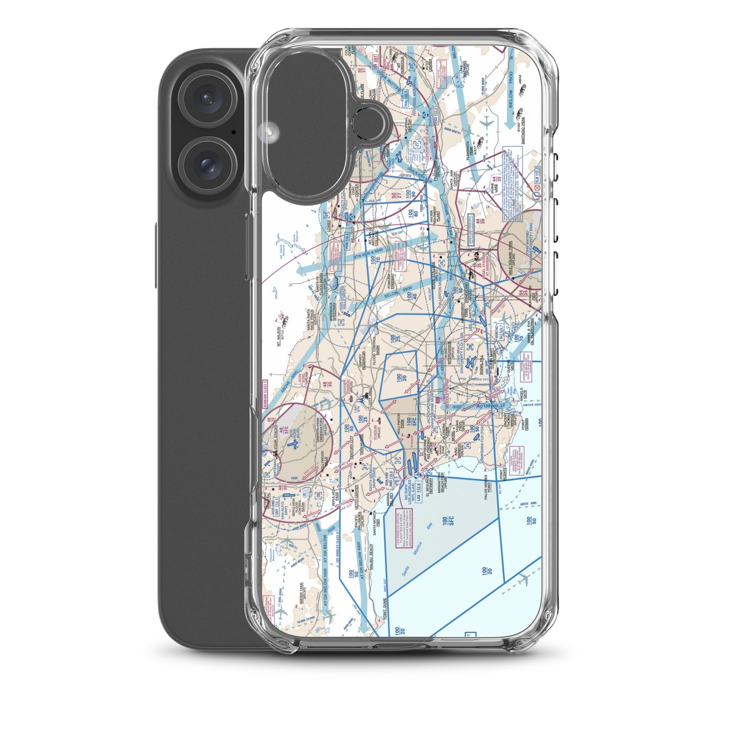 LAX Flyway Chart clear case for iPhone