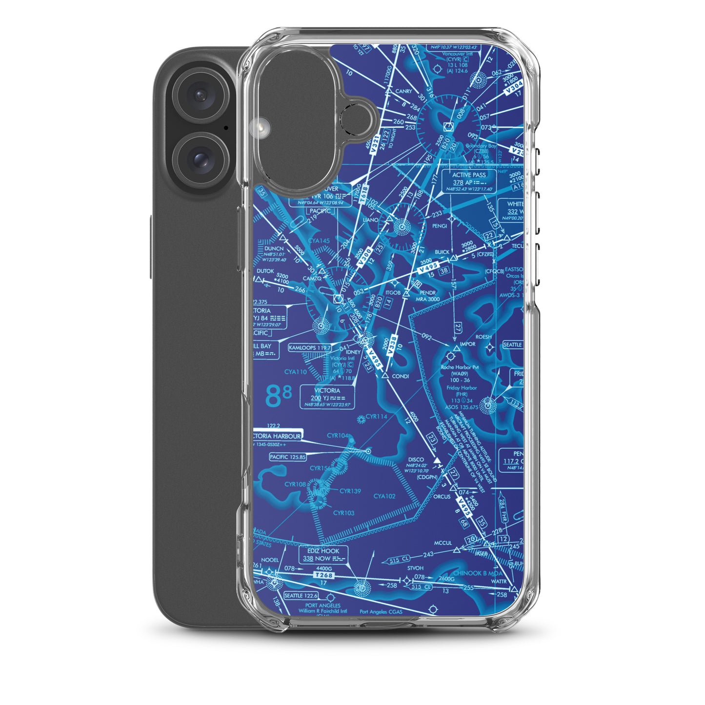 Enroute Low Altitude Chart clear case for iPhone (ELUS1/blue)