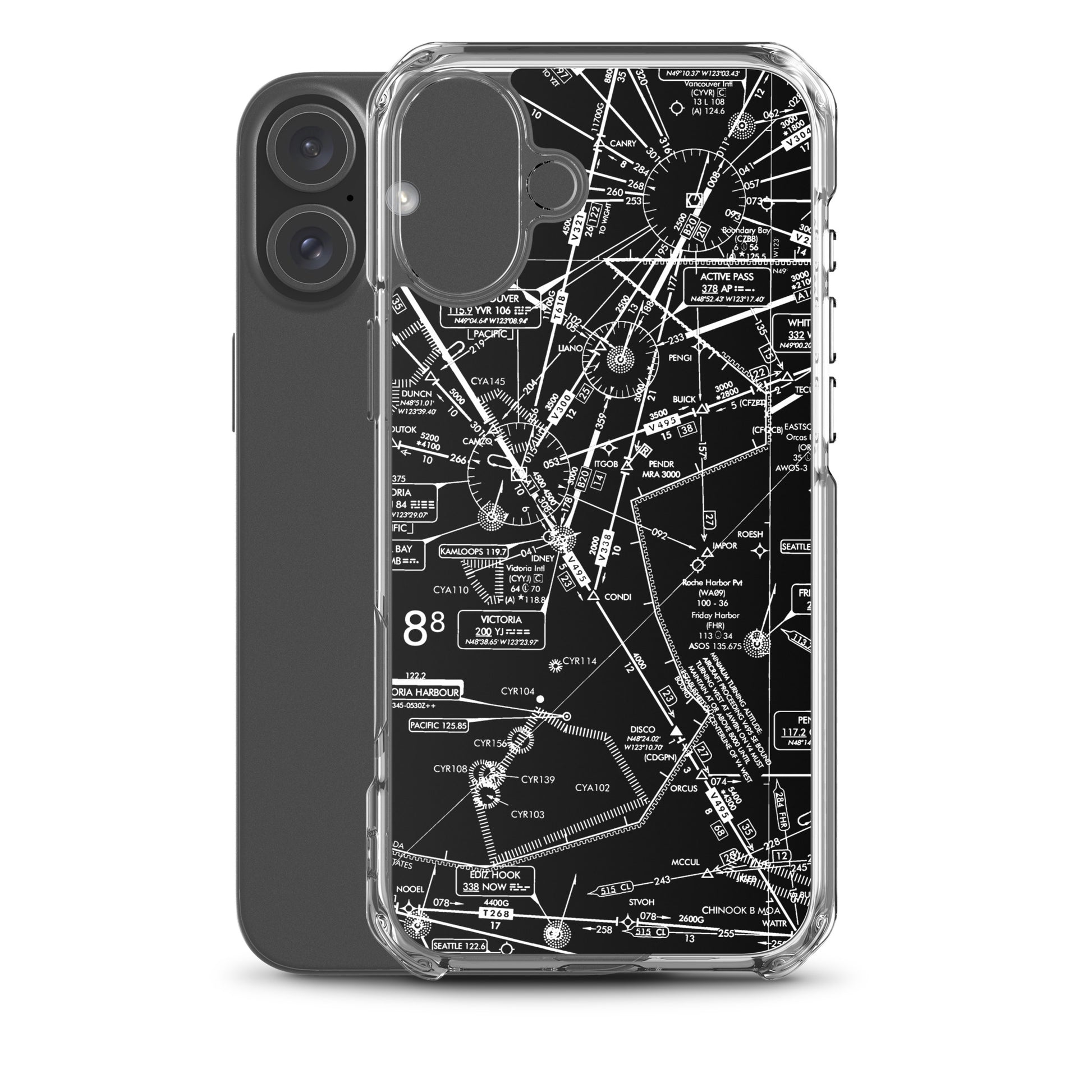 Enroute Low Altitude Chart clear case for iPhone (ELUS1/b&w)