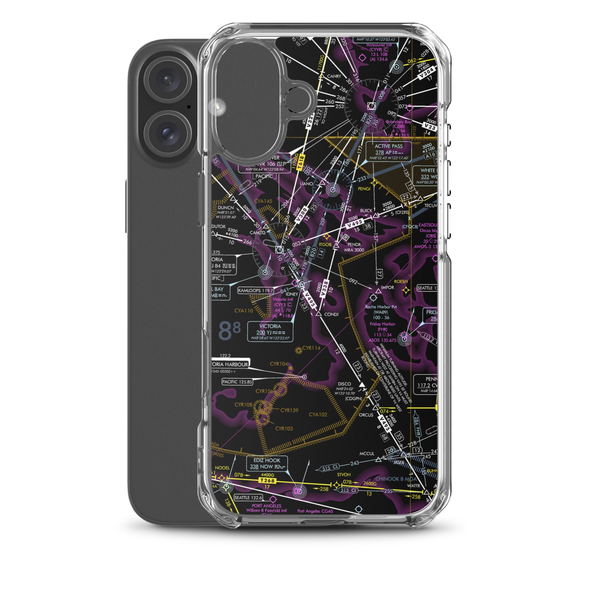 Enroute Low Altitude Chart clear case for iPhone (ELUS1/invert)