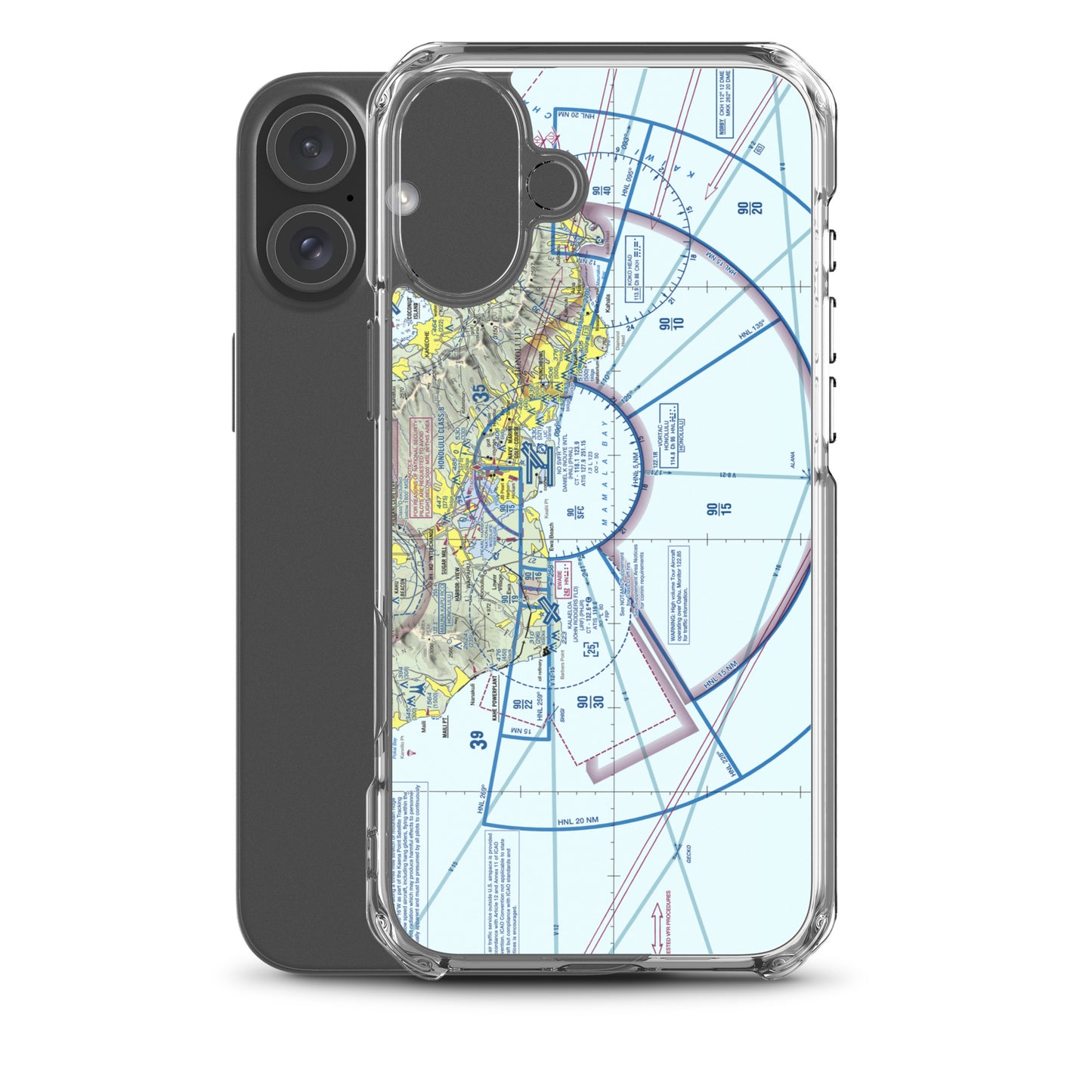 Honolulu Sectional Chart clear case for iPhone
