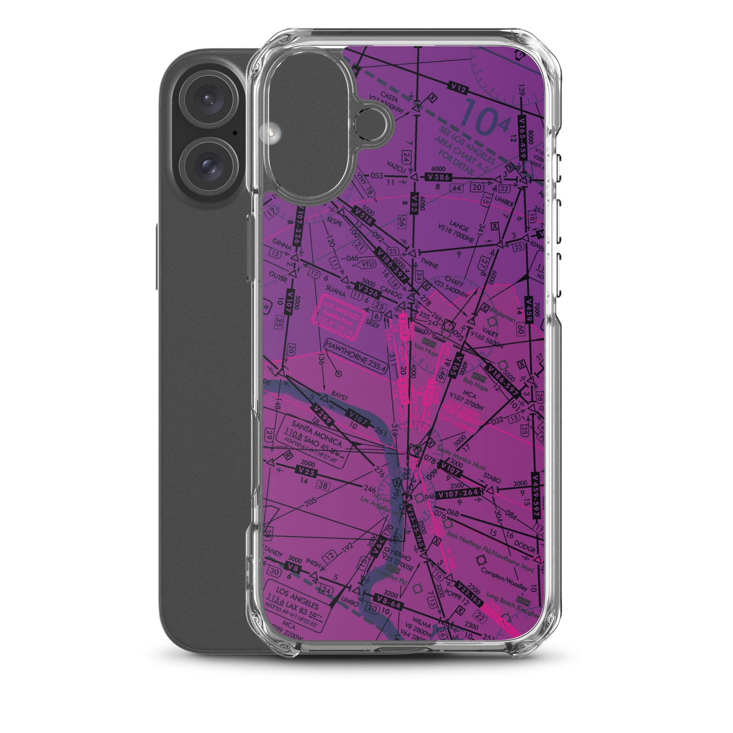 Enroute Low Altitude Chart clear case for iPhone (ELUS3/purple)