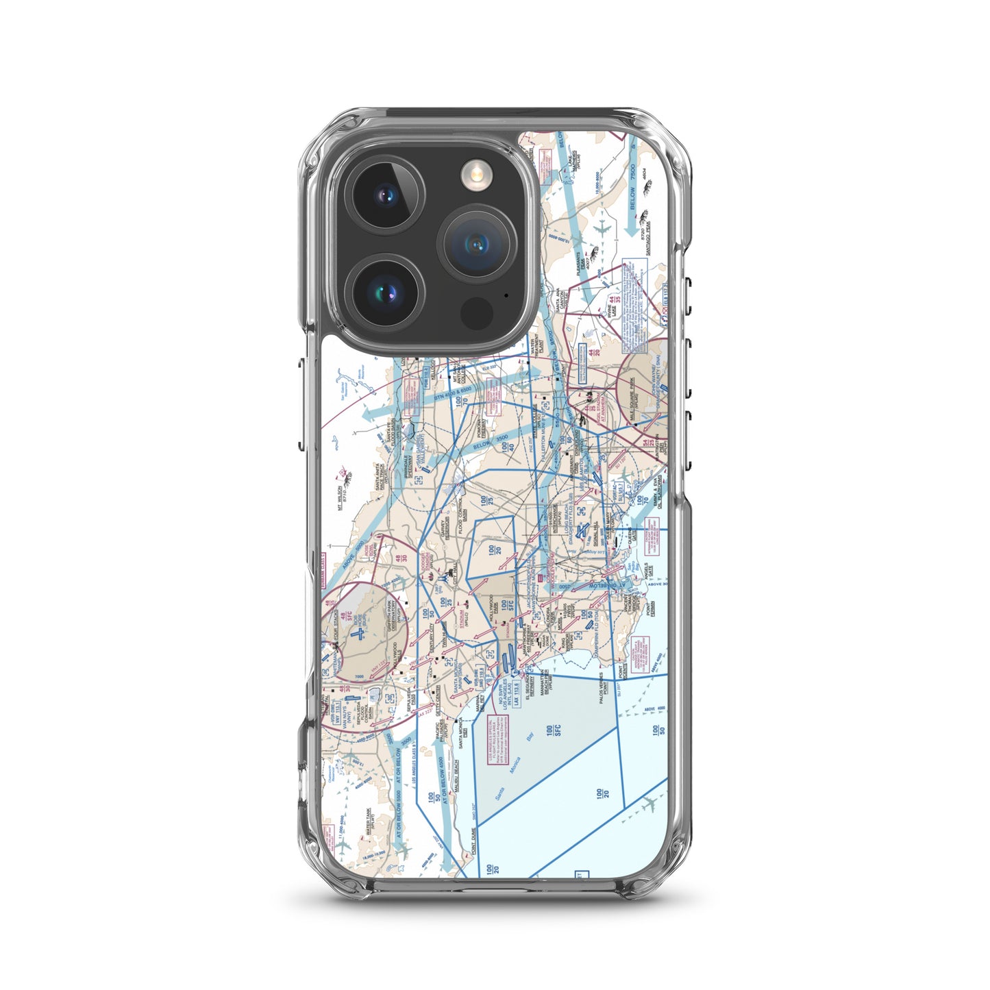 LAX Flyway Chart clear case for iPhone