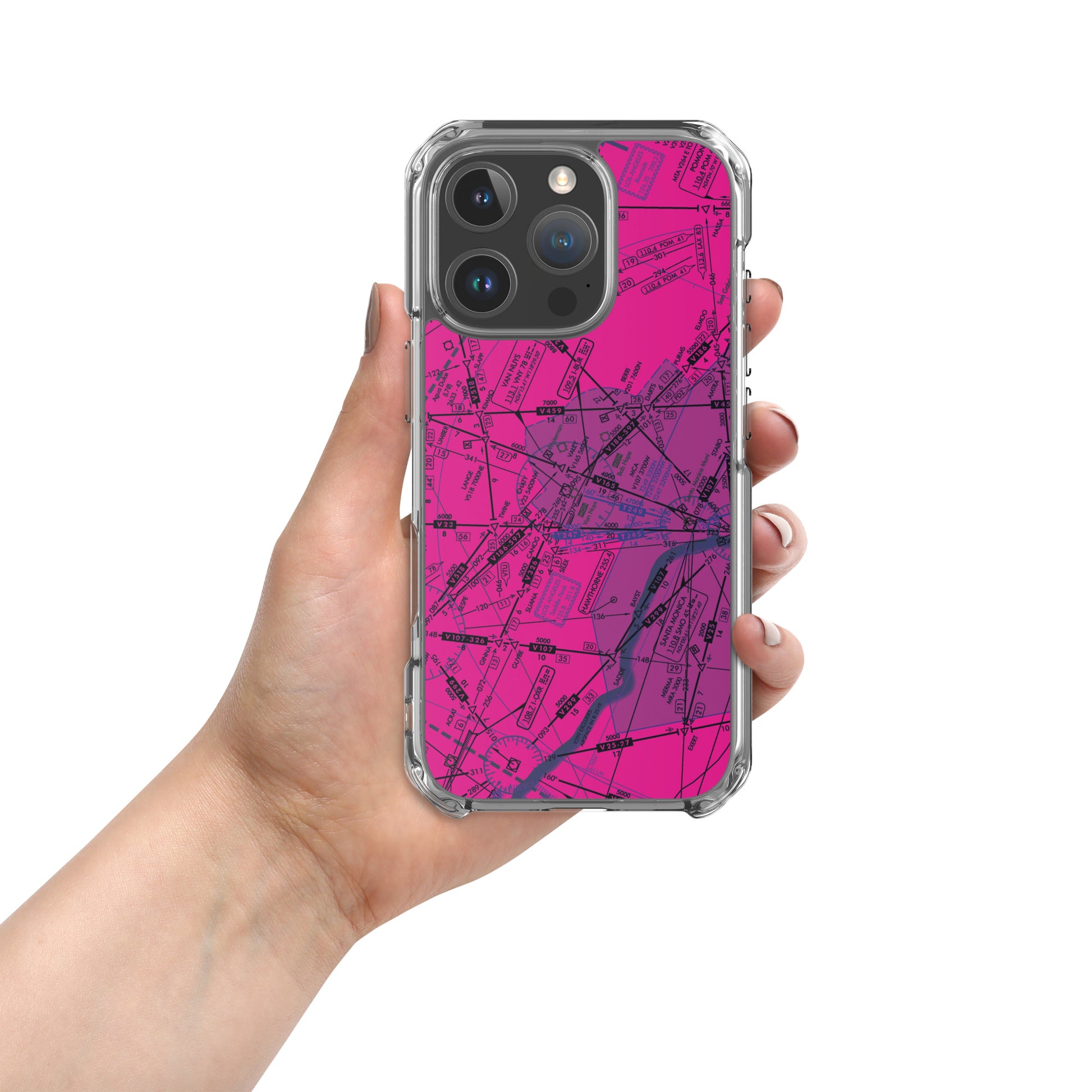 Enroute Low Altitude Chart clear case for iPhone (ELUS3/pink)