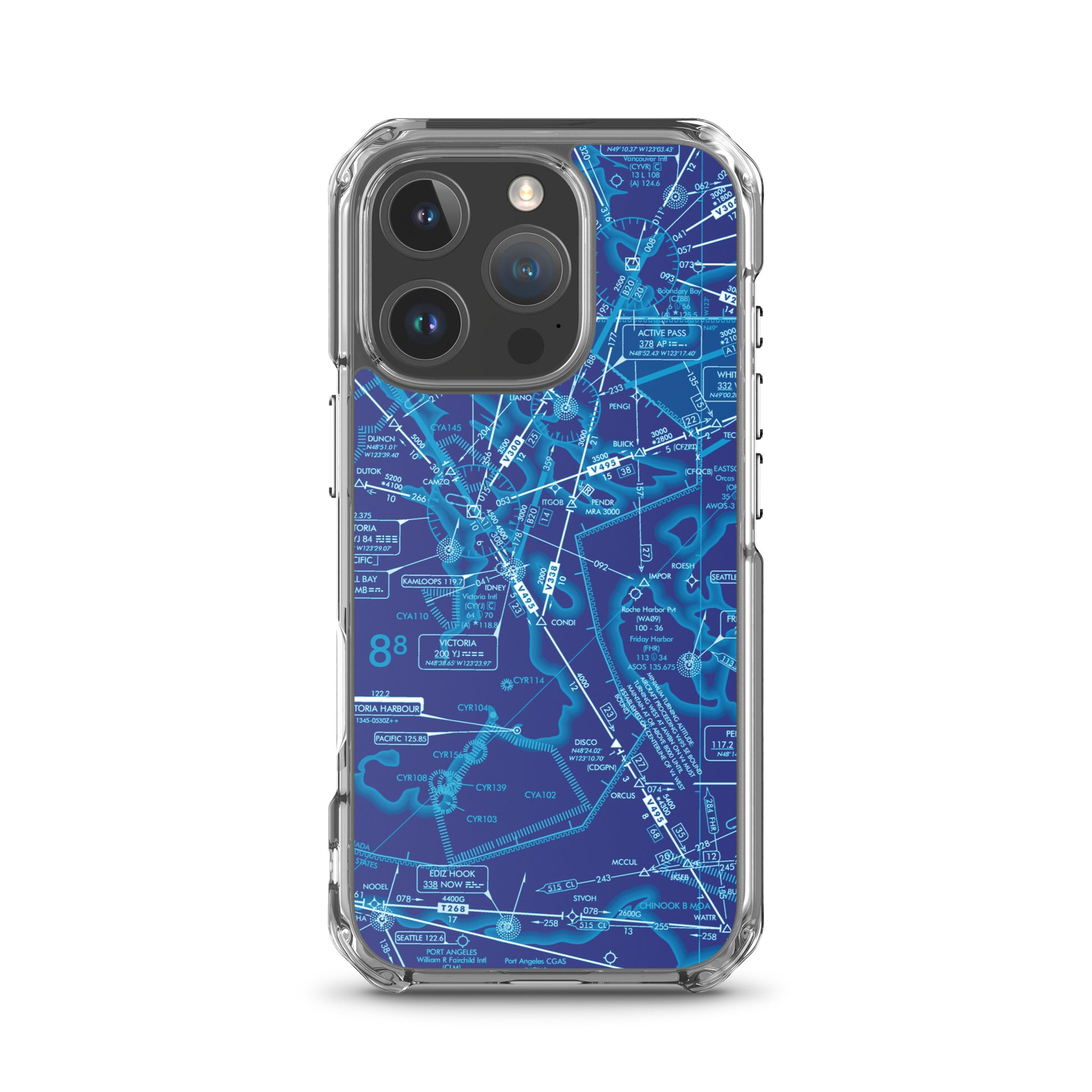 Enroute Low Altitude Chart clear case for iPhone (ELUS1/blue)