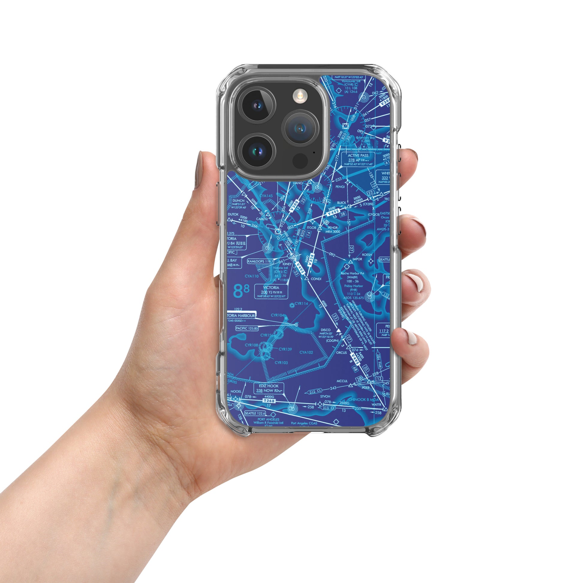 Enroute Low Altitude Chart clear case for iPhone (ELUS1/blue)