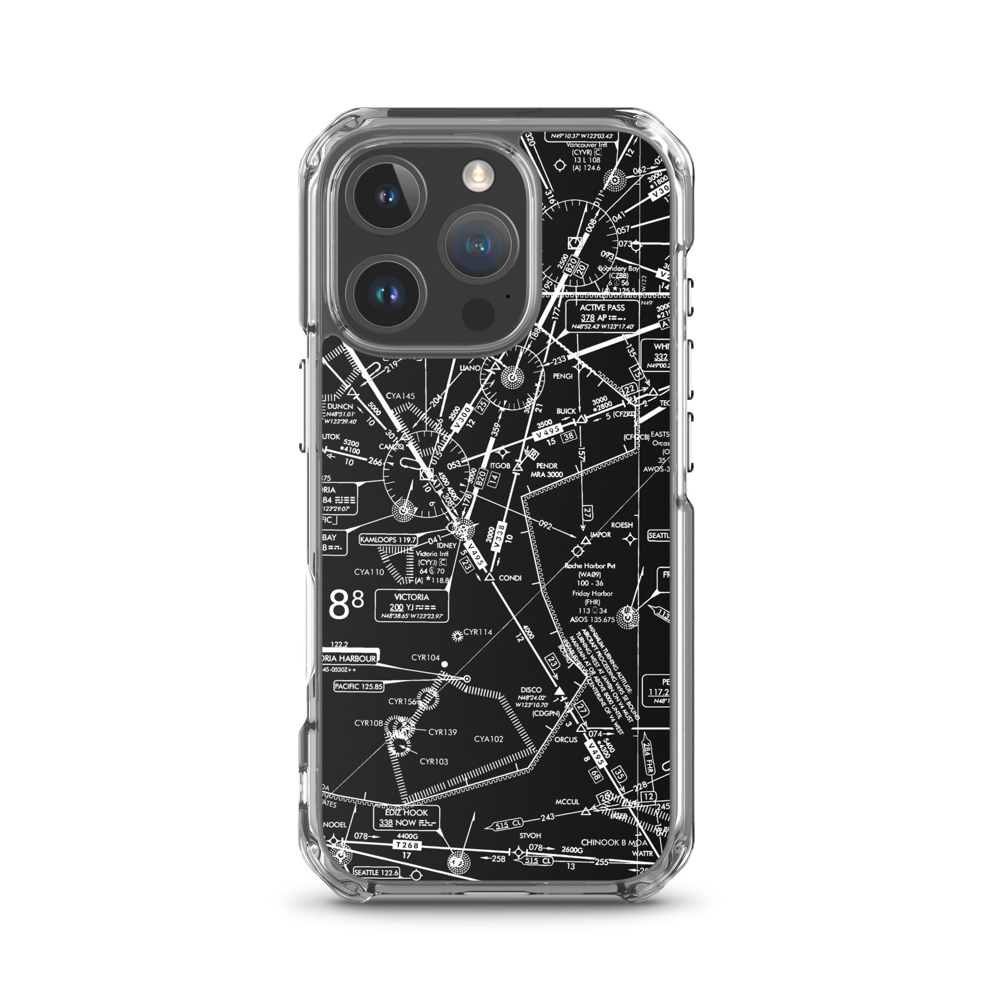 Enroute Low Altitude Chart clear case for iPhone (ELUS1/b&w)