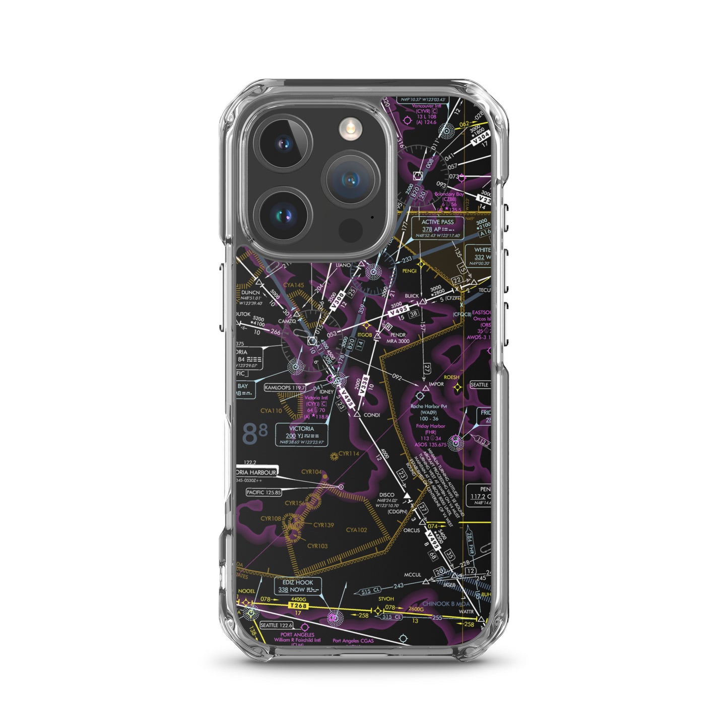 Enroute Low Altitude Chart clear case for iPhone (ELUS1/invert)