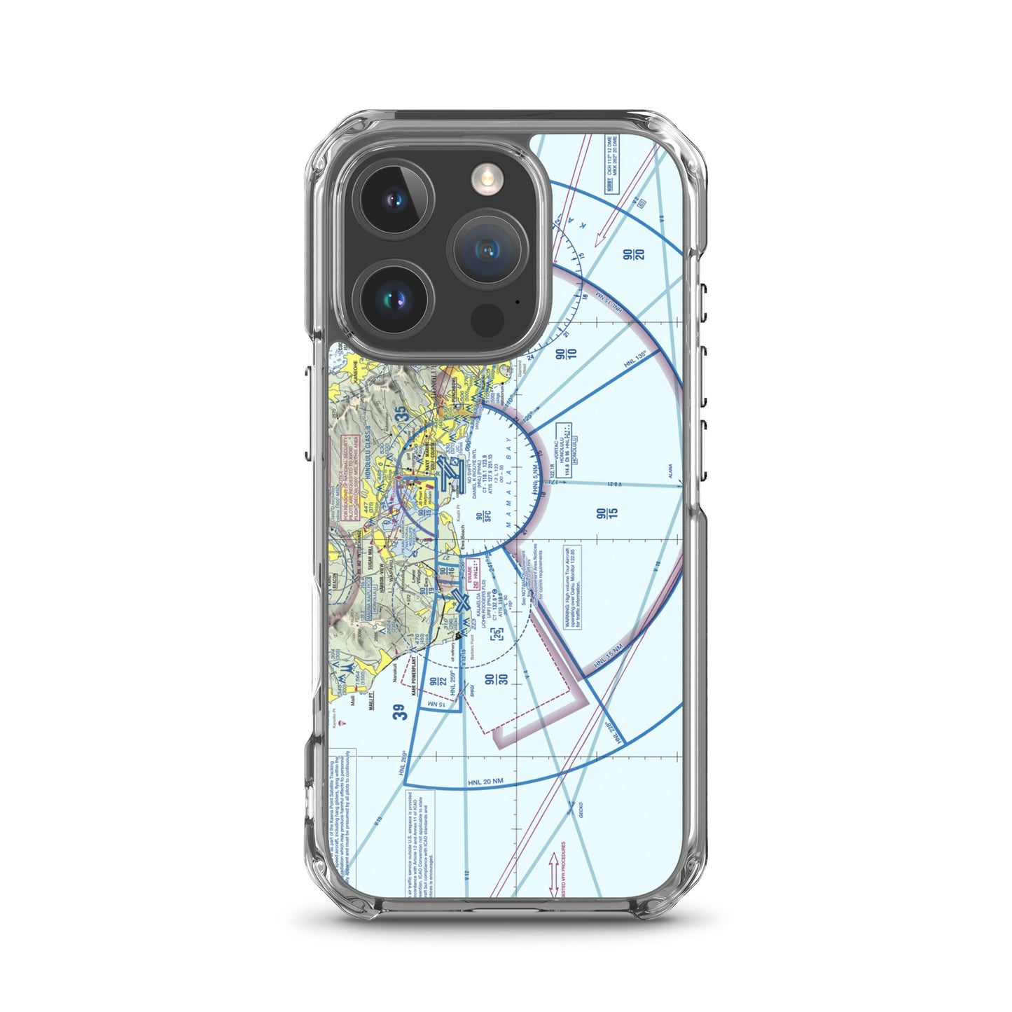 Honolulu Sectional Chart clear case for iPhone