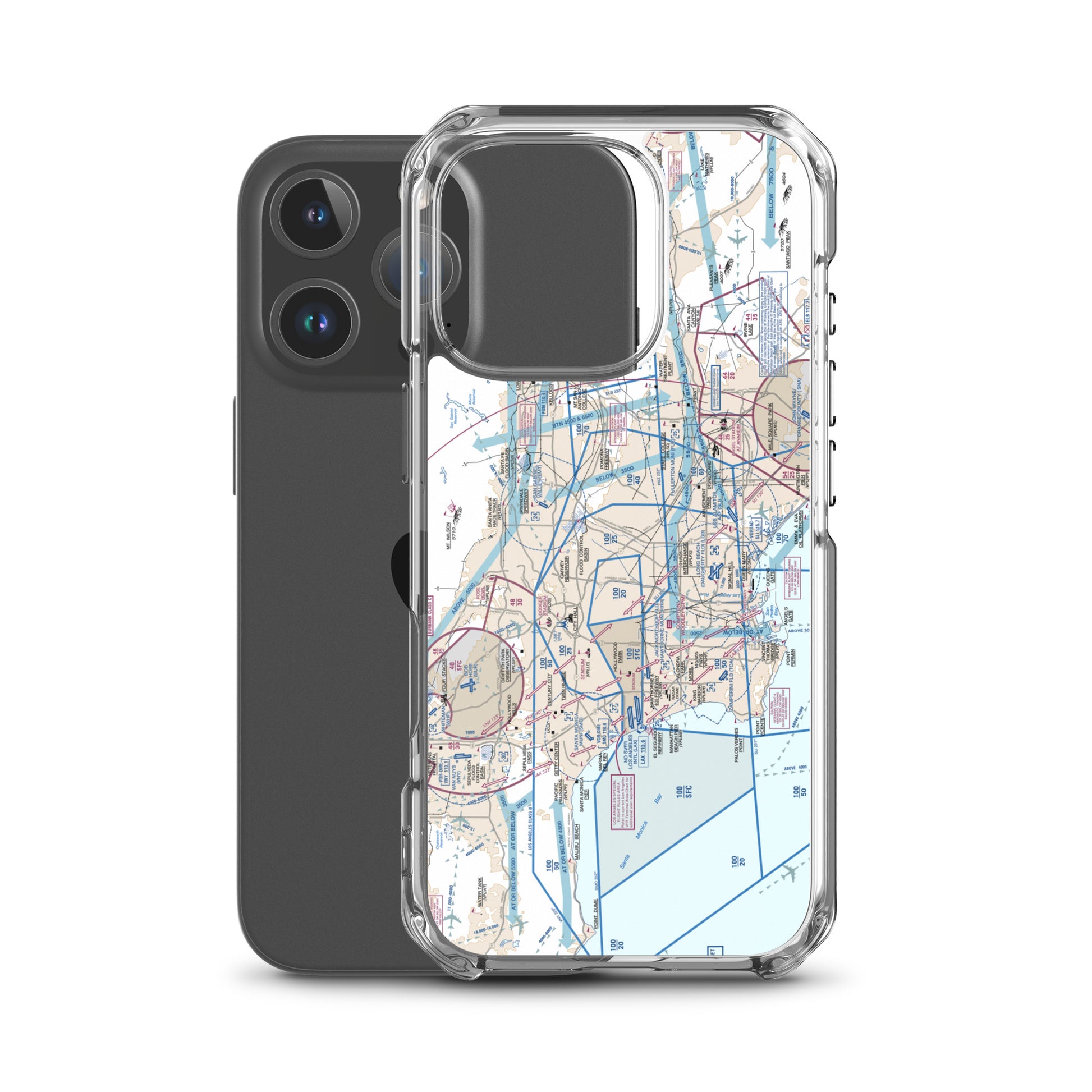 LAX Flyway Chart clear case for iPhone