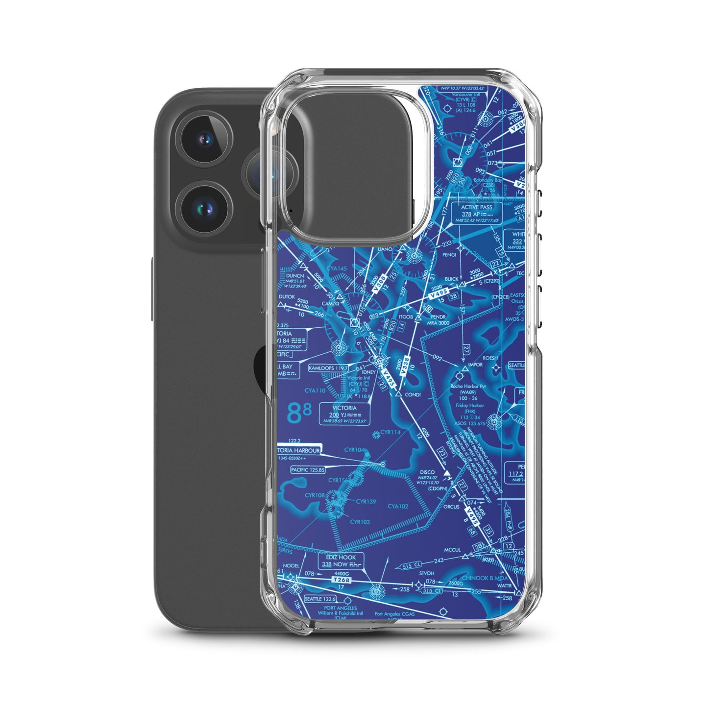 Enroute Low Altitude Chart clear case for iPhone (ELUS1/blue)