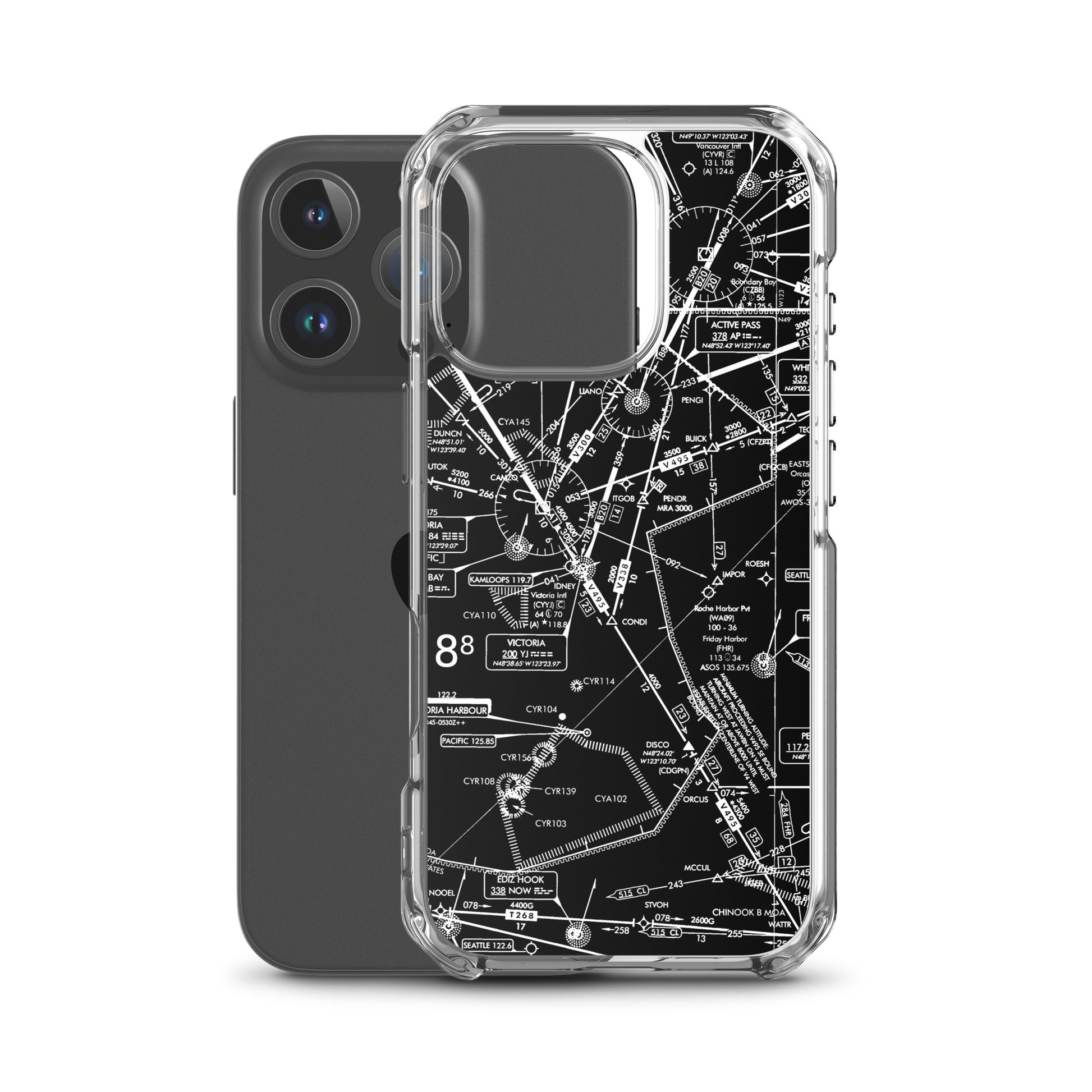 Enroute Low Altitude Chart clear case for iPhone (ELUS1/b&w)