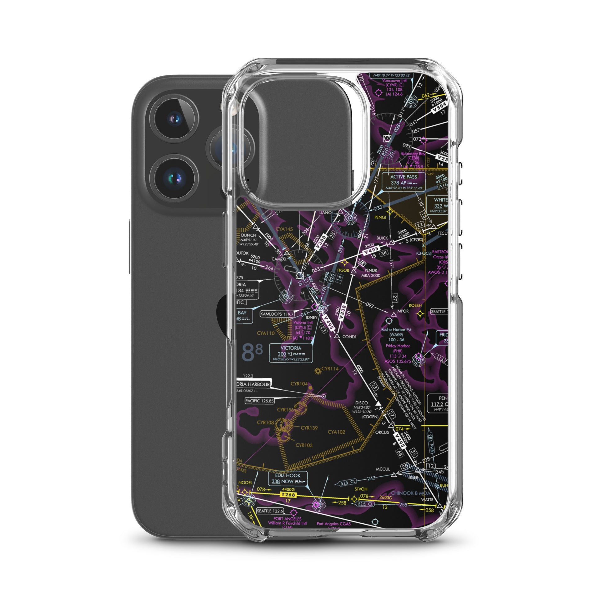 Enroute Low Altitude Chart clear case for iPhone (ELUS1/invert)