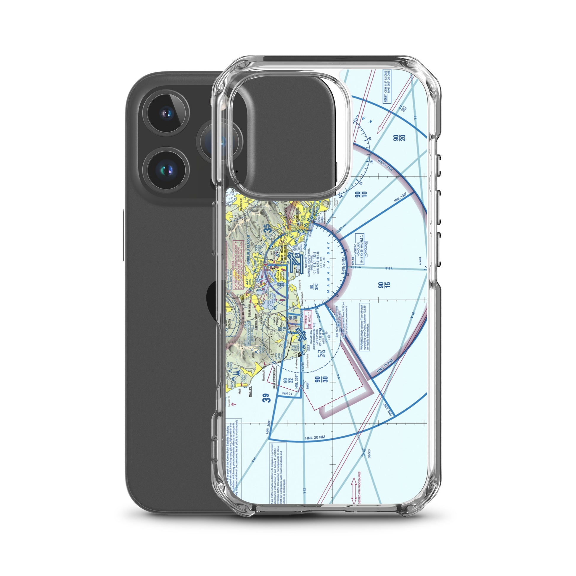 Honolulu Sectional Chart clear case for iPhone