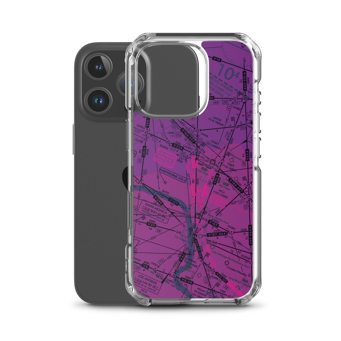 Enroute Low Altitude Chart clear case for iPhone (ELUS3/purple)