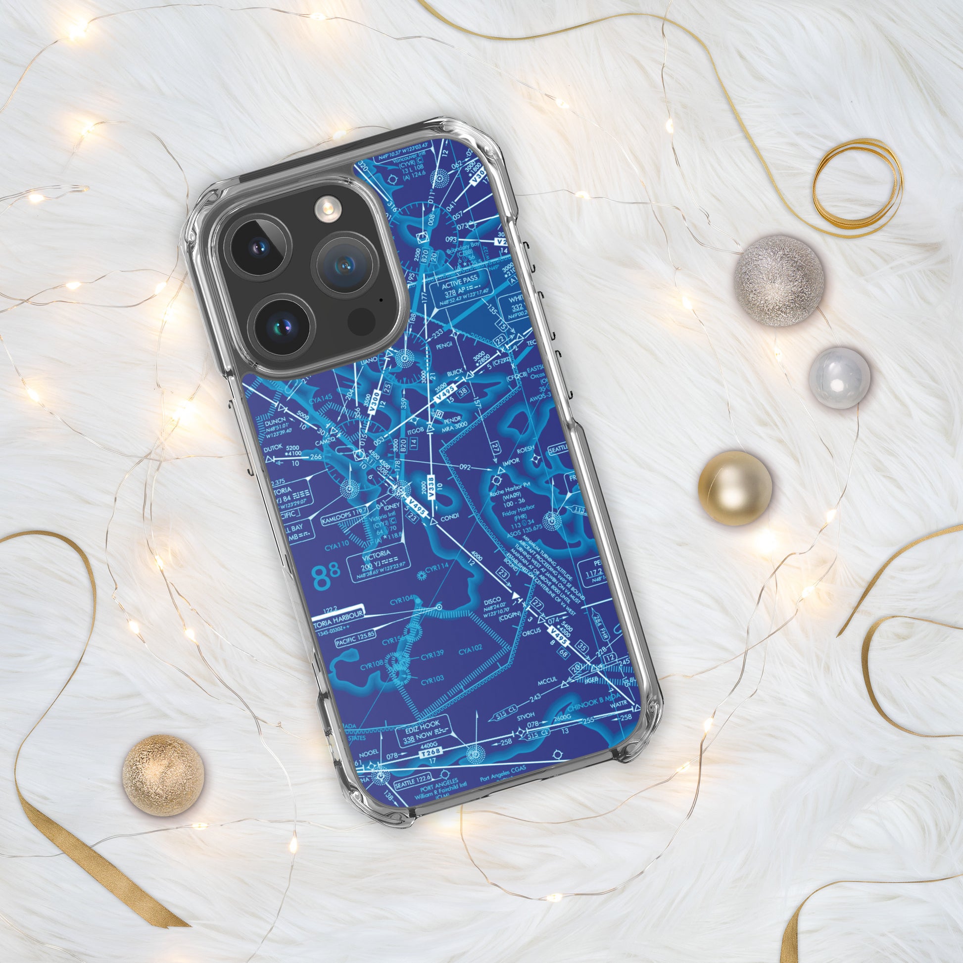 Enroute Low Altitude Chart clear case for iPhone (ELUS1/blue)