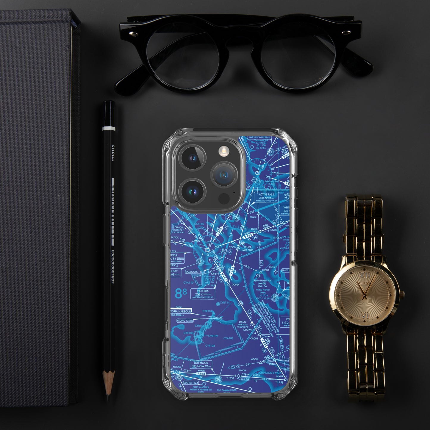 Enroute Low Altitude Chart clear case for iPhone (ELUS1/blue)