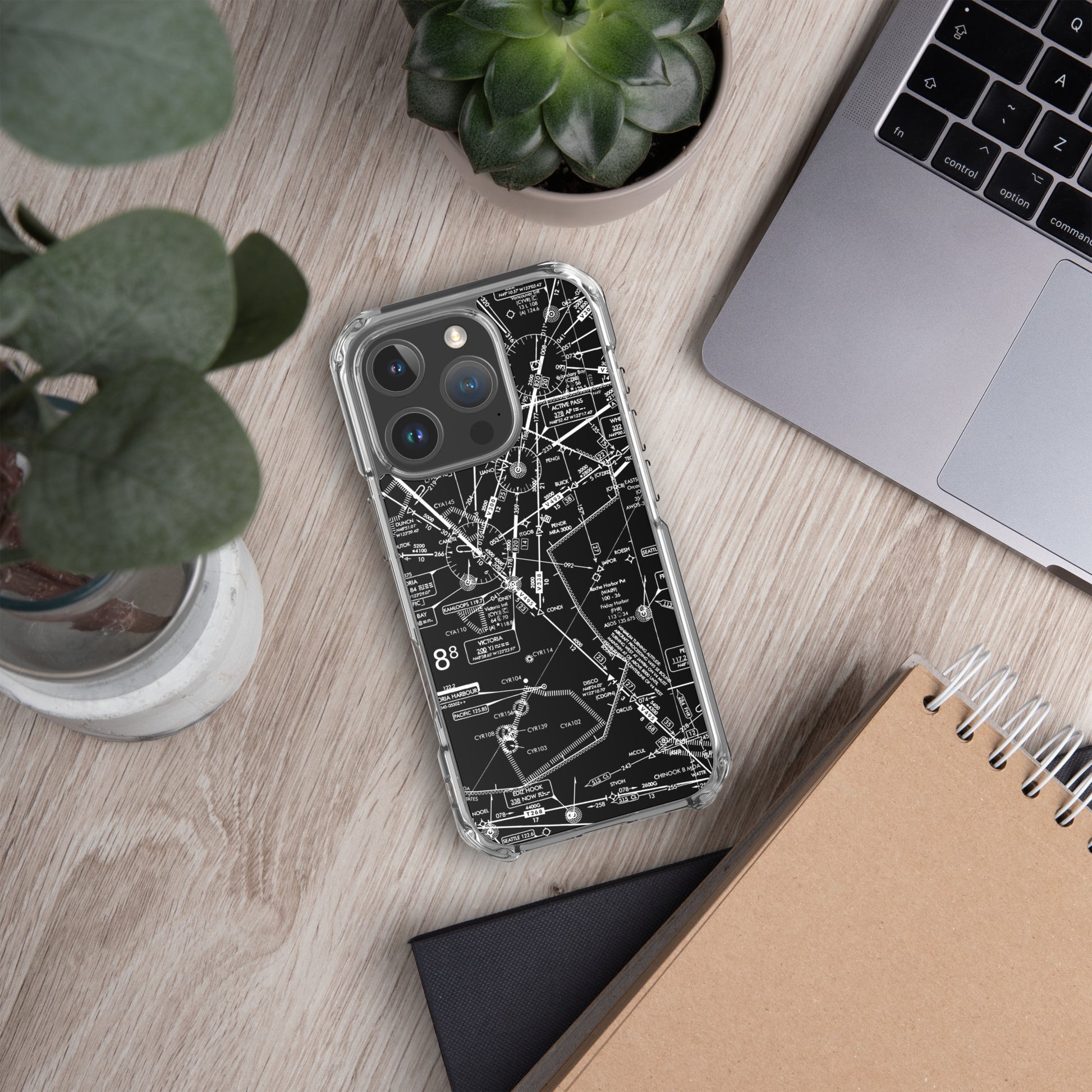 Enroute Low Altitude Chart clear case for iPhone (ELUS1/b&w)