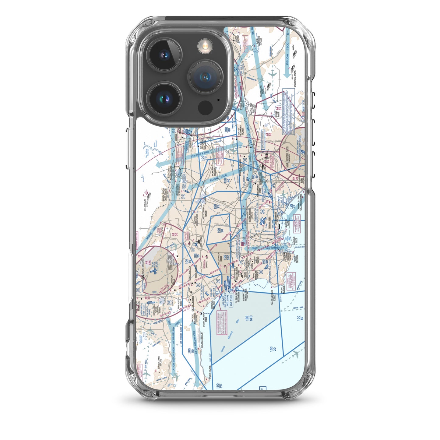 LAX Flyway Chart clear case for iPhone
