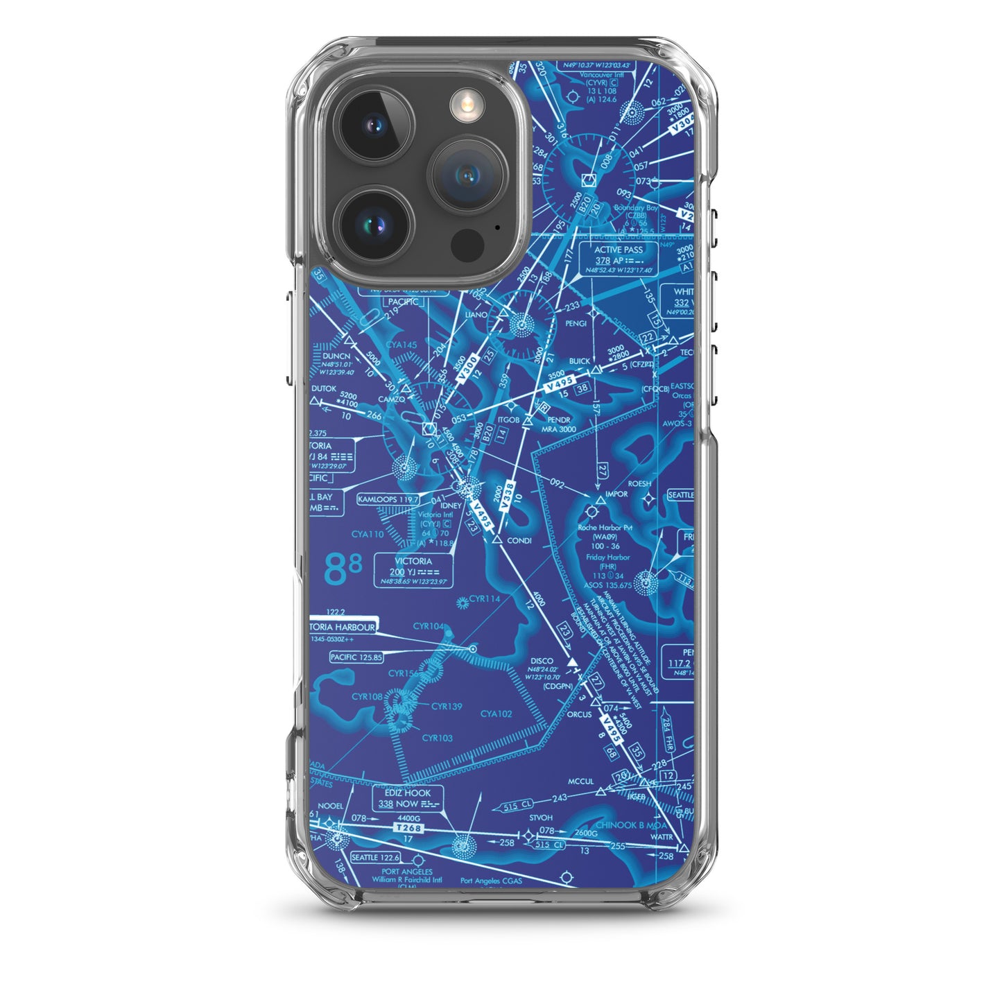 Enroute Low Altitude Chart clear case for iPhone (ELUS1/blue)