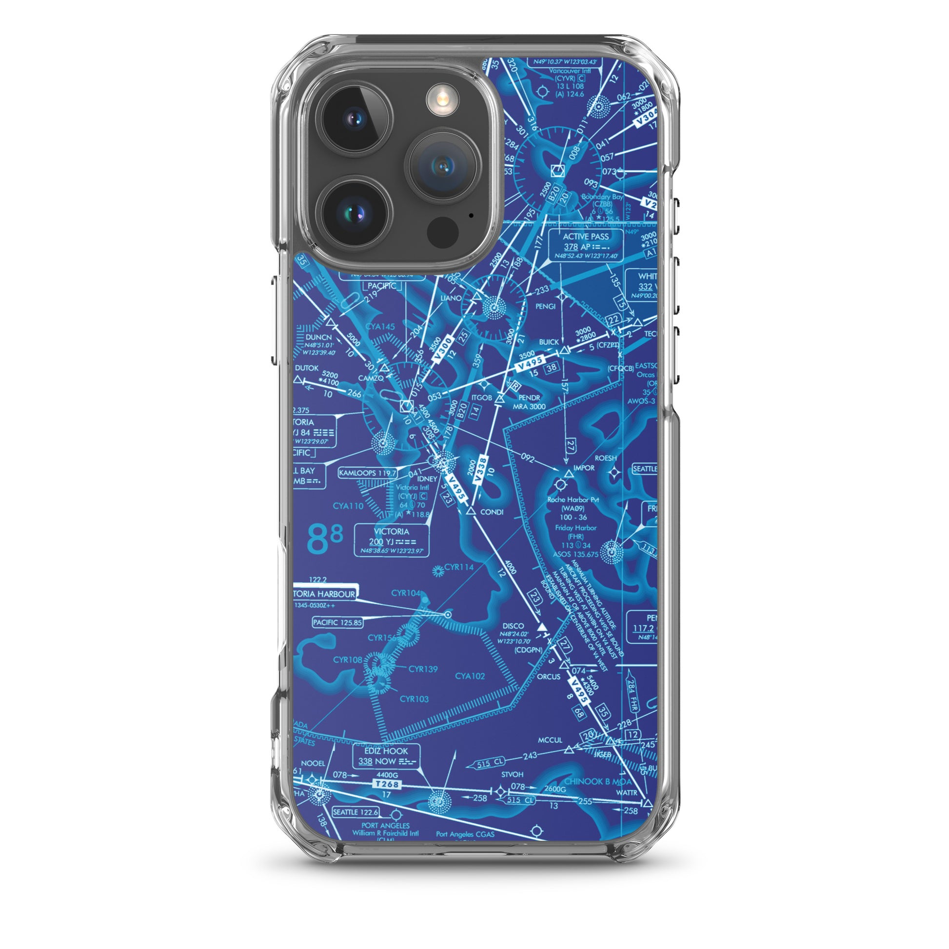 Enroute Low Altitude Chart clear case for iPhone (ELUS1/blue)