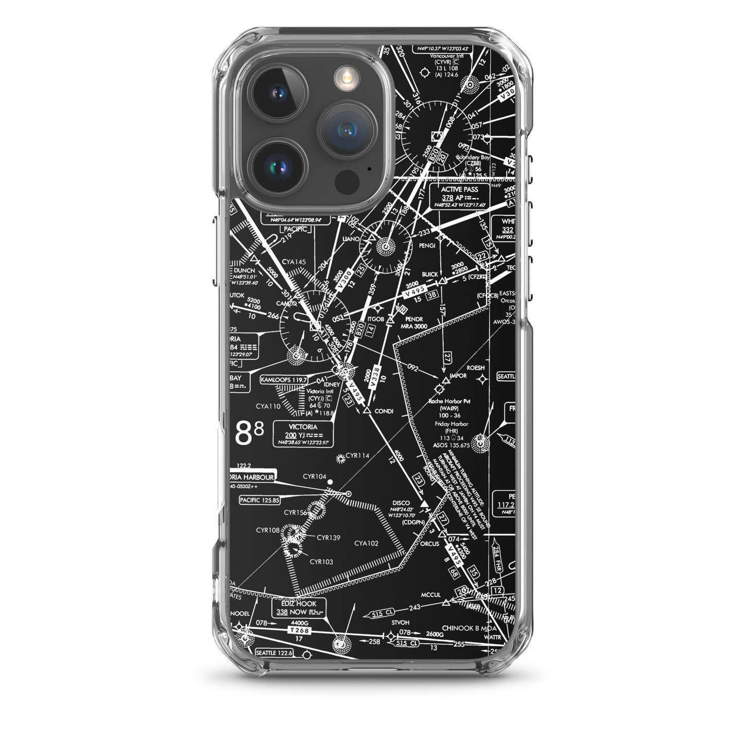 Enroute Low Altitude Chart clear case for iPhone (ELUS1/b&w)