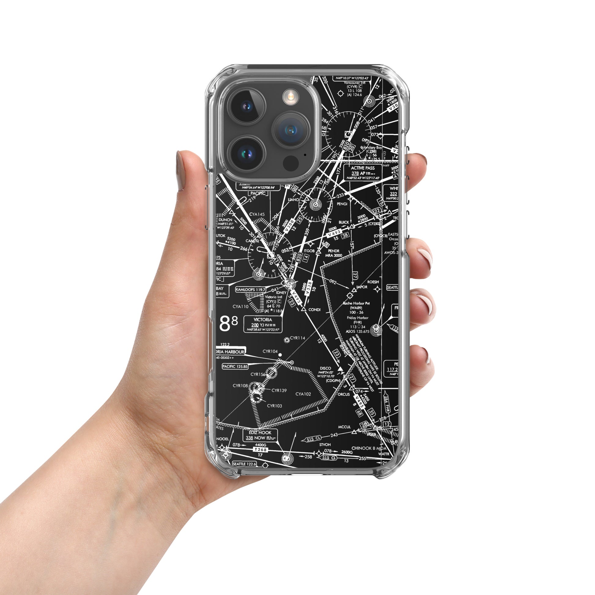 Enroute Low Altitude Chart clear case for iPhone (ELUS1/b&w)