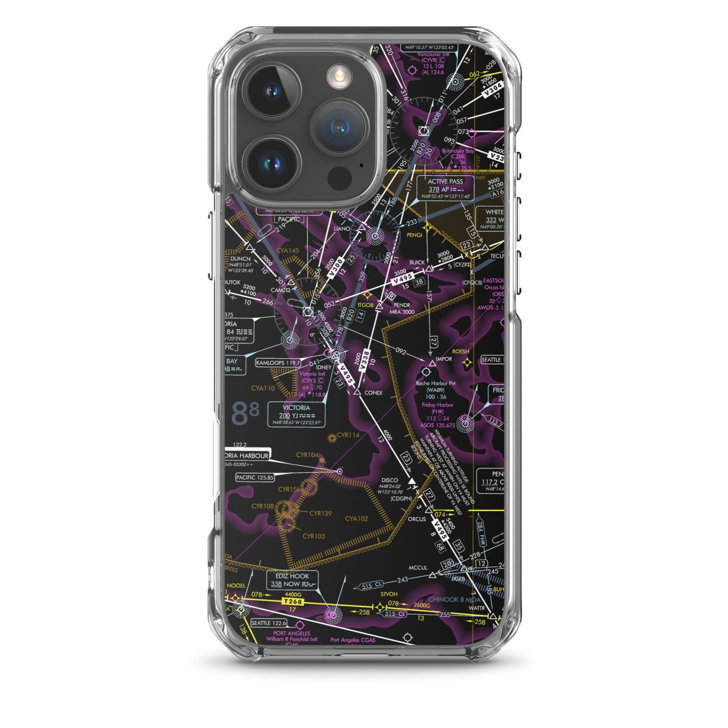 Enroute Low Altitude Chart clear case for iPhone (ELUS1/invert)
