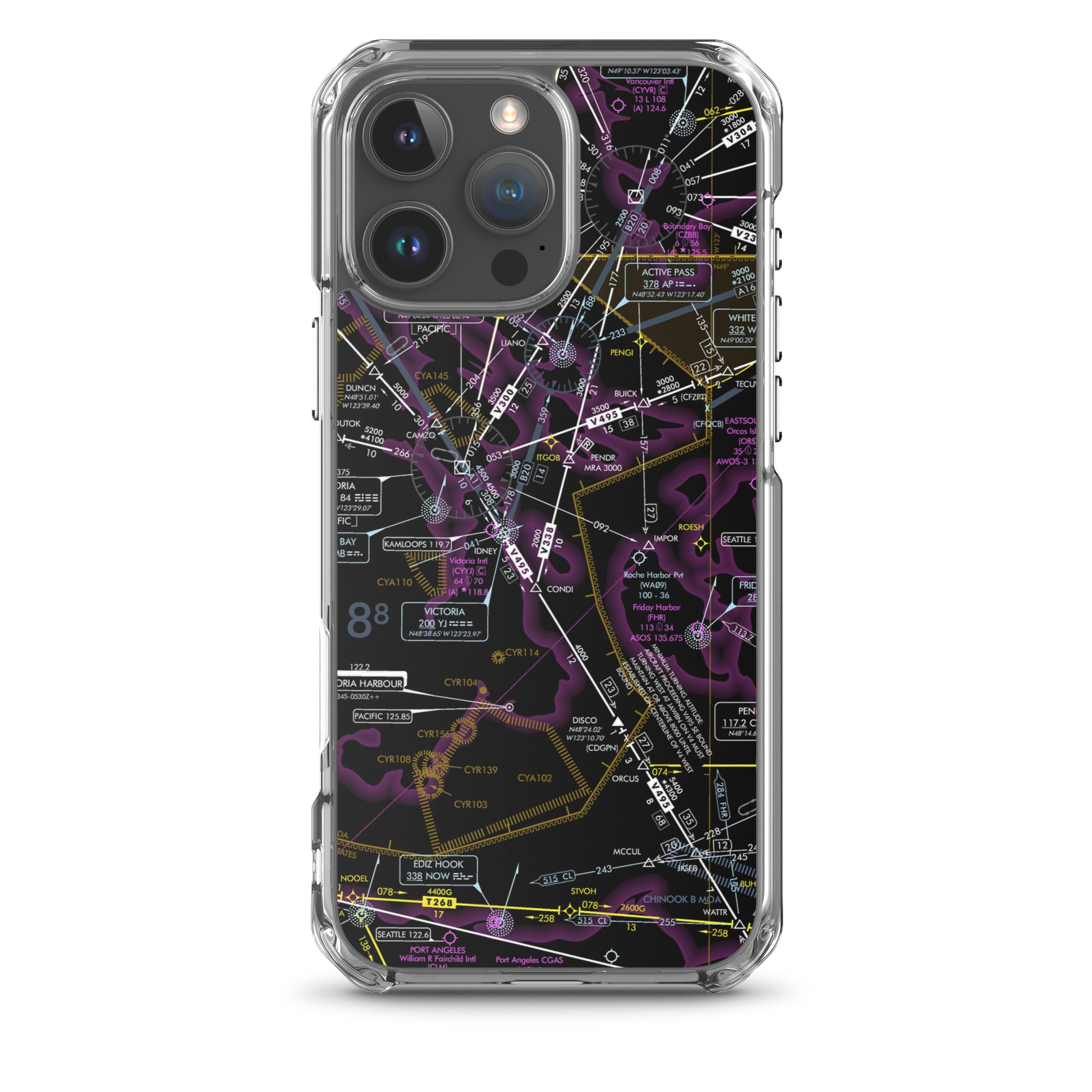 Enroute Low Altitude Chart clear case for iPhone (ELUS1/invert)