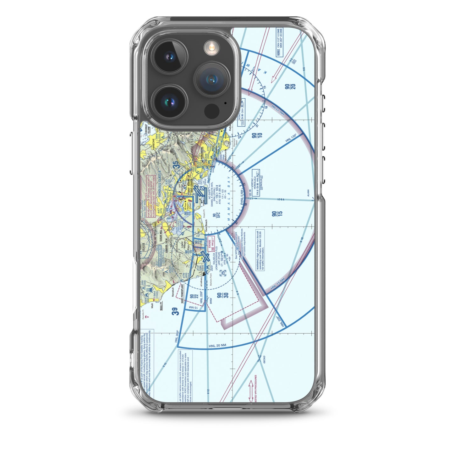 Honolulu Sectional Chart clear case for iPhone