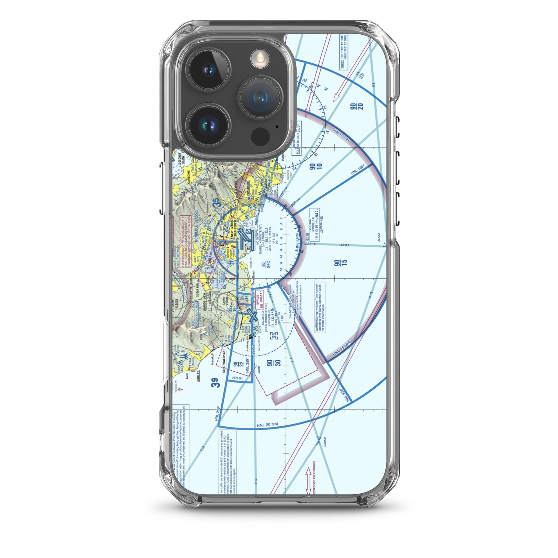 Honolulu Sectional Chart clear case for iPhone