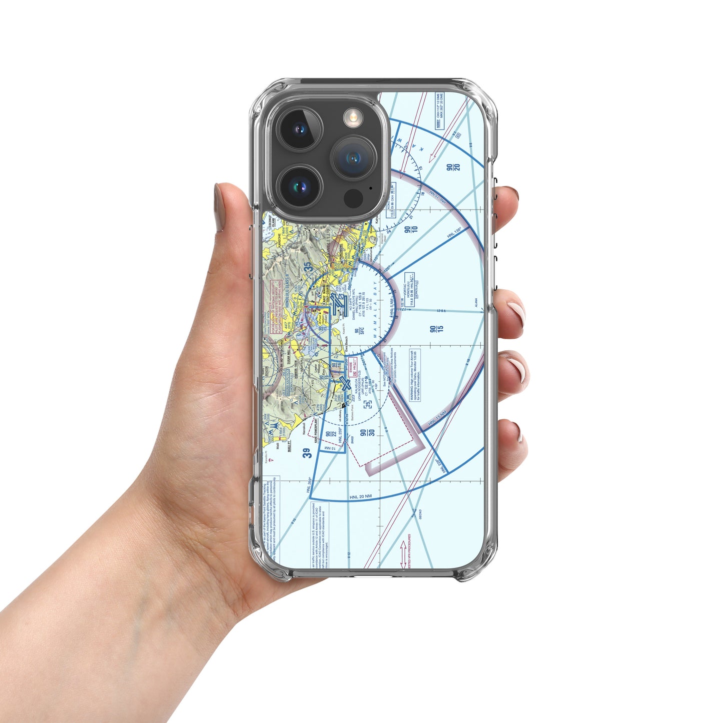Honolulu Sectional Chart clear case for iPhone