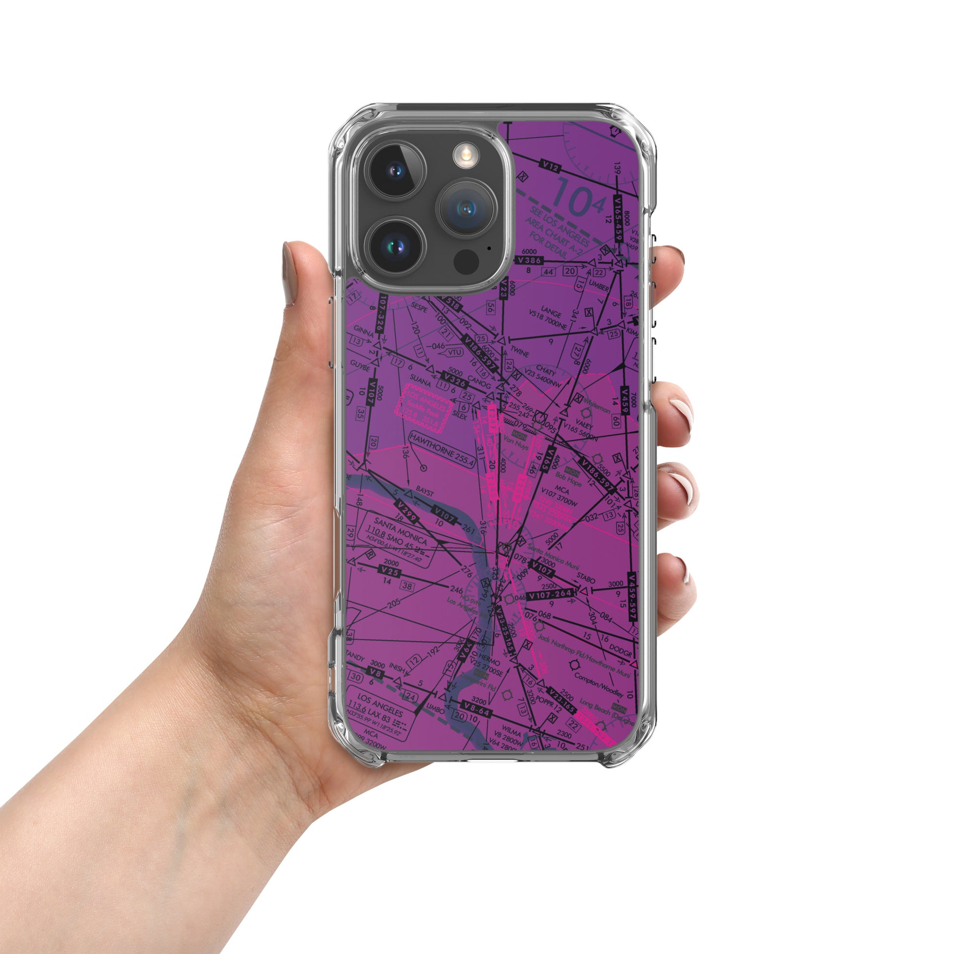 Enroute Low Altitude Chart clear case for iPhone (ELUS3/purple)