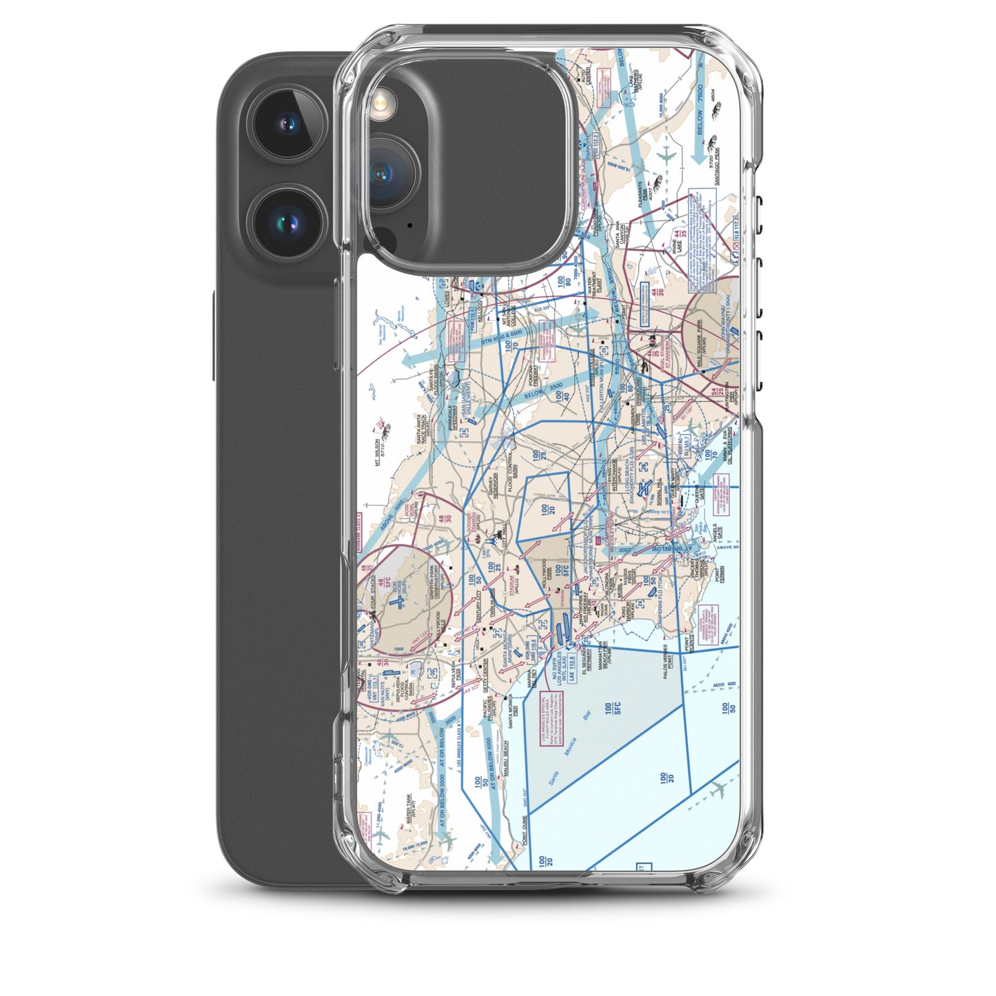 LAX Flyway Chart clear case for iPhone