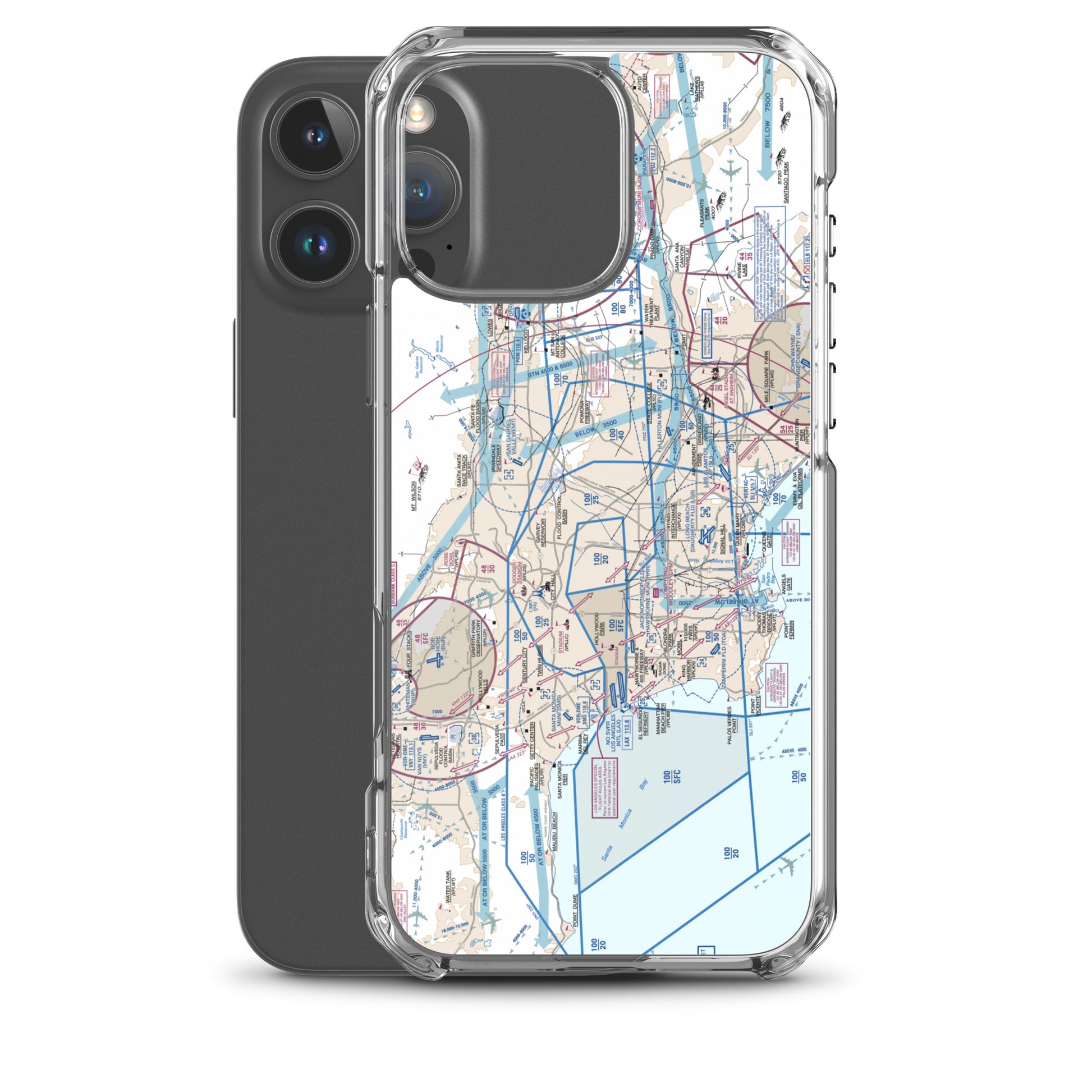 LAX Flyway Chart clear case for iPhone