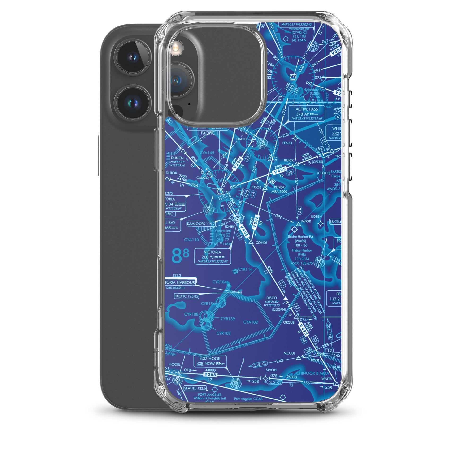 Enroute Low Altitude Chart clear case for iPhone (ELUS1/blue)
