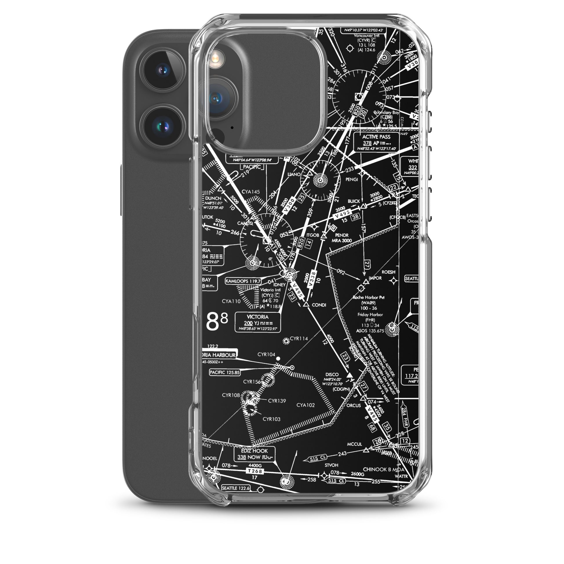 Enroute Low Altitude Chart clear case for iPhone (ELUS1/b&w)