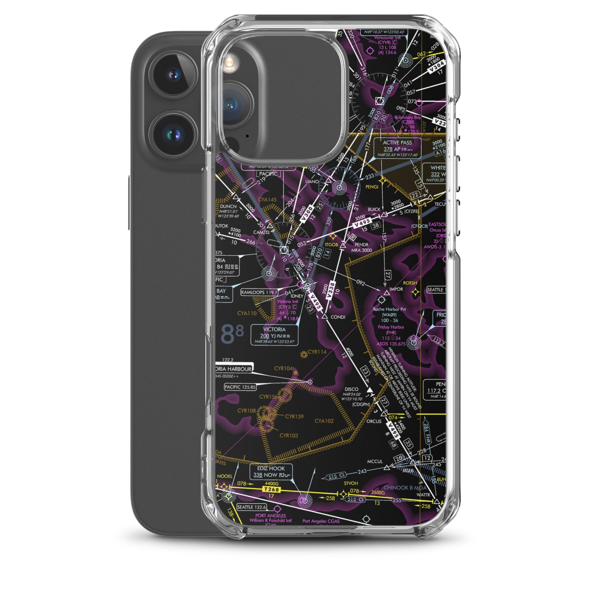 Enroute Low Altitude Chart clear case for iPhone (ELUS1/invert)