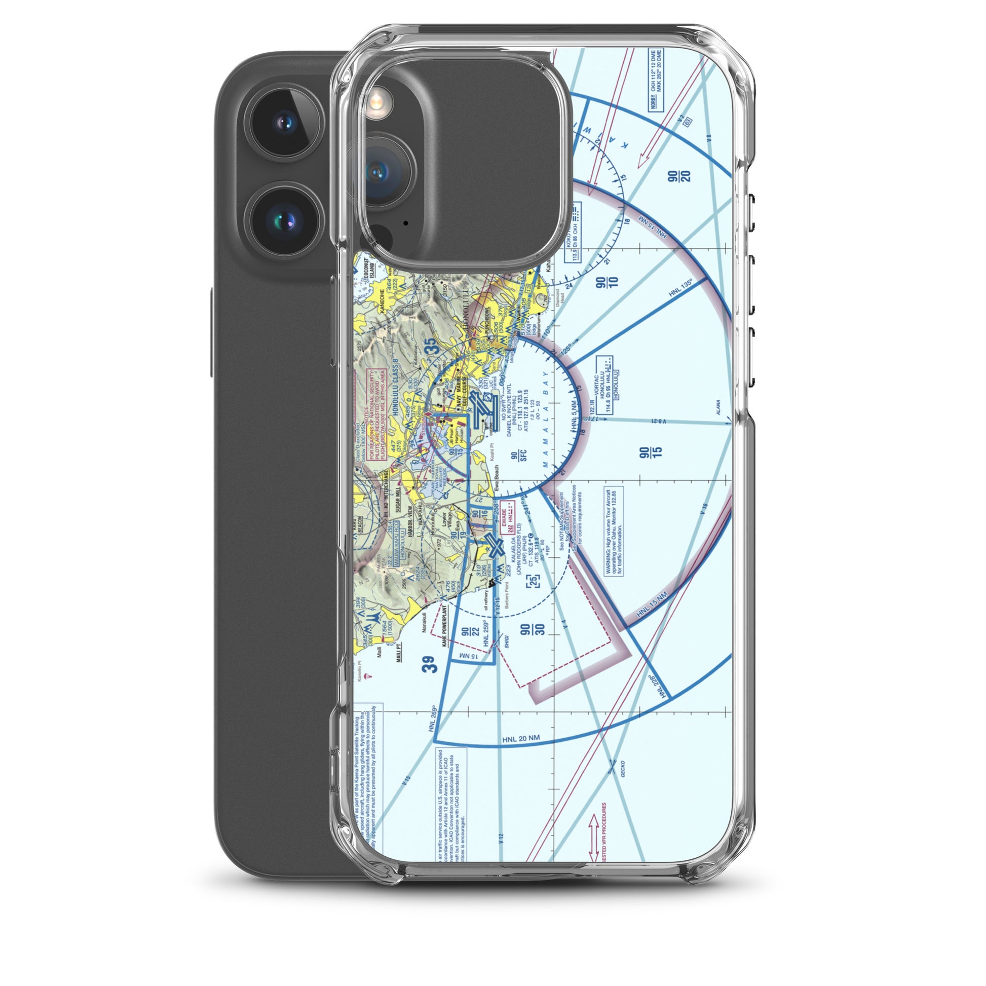 Honolulu Sectional Chart clear case for iPhone
