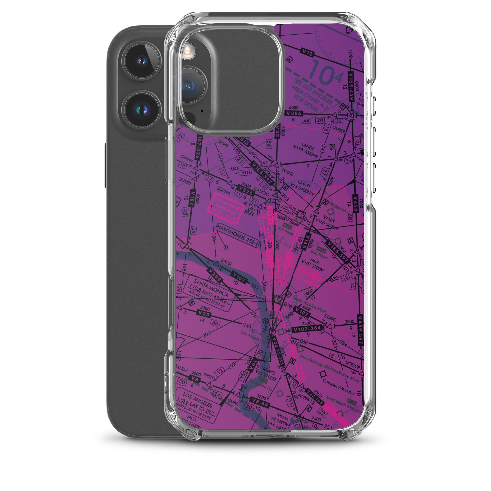 Enroute Low Altitude Chart clear case for iPhone (ELUS3/purple)