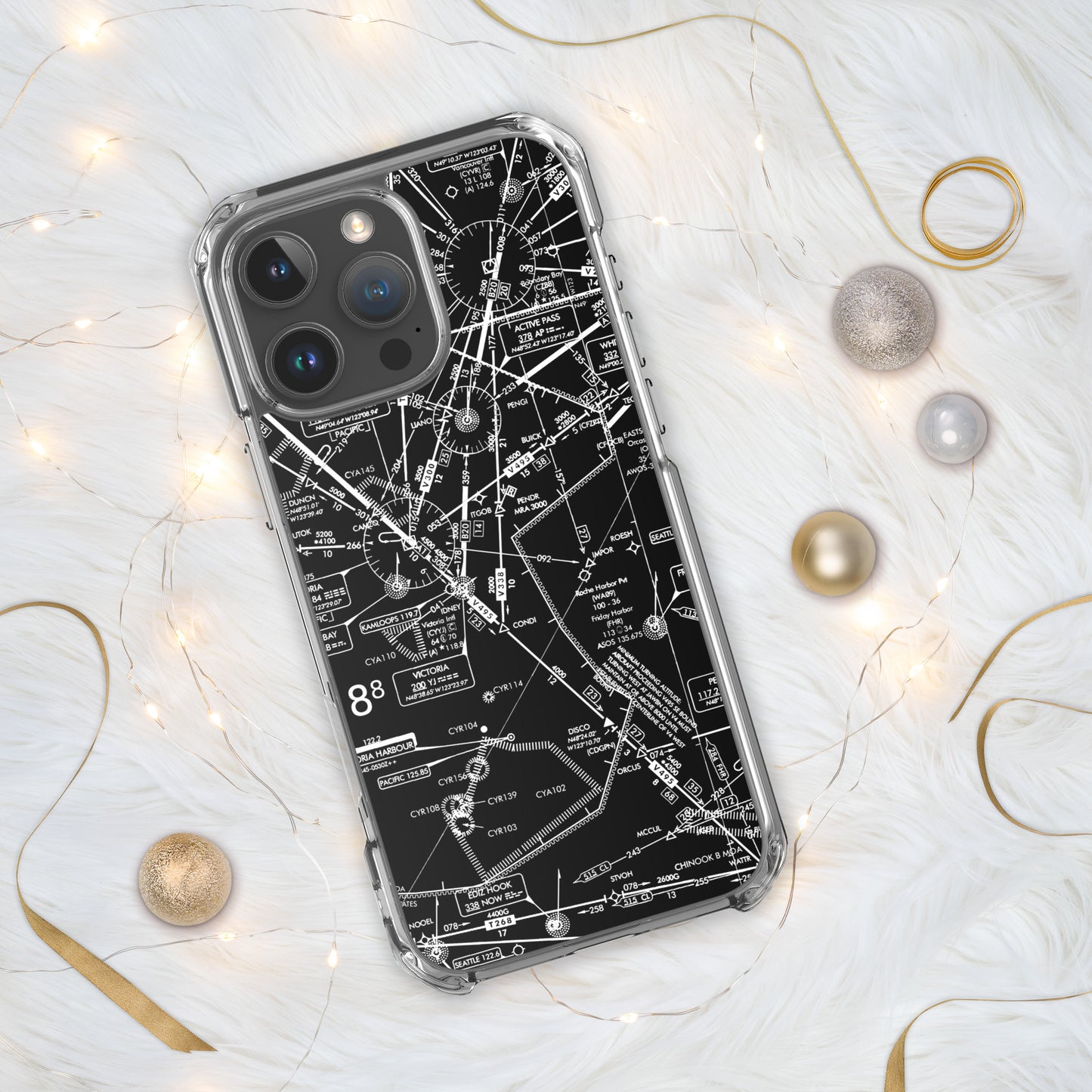 Enroute Low Altitude Chart clear case for iPhone (ELUS1/b&w)