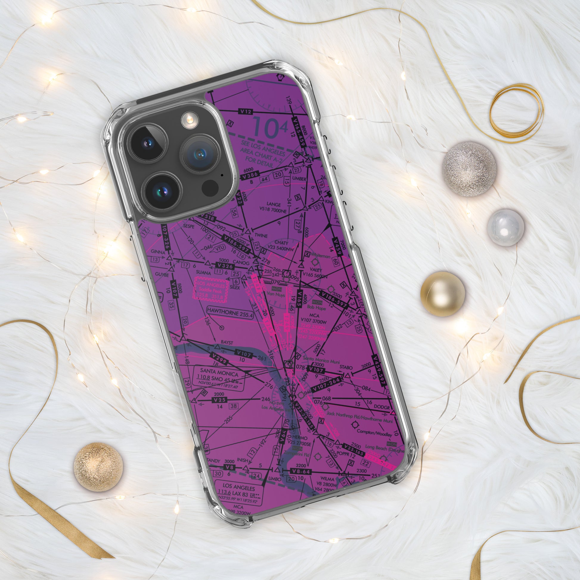 Enroute Low Altitude Chart clear case for iPhone (ELUS3/purple)