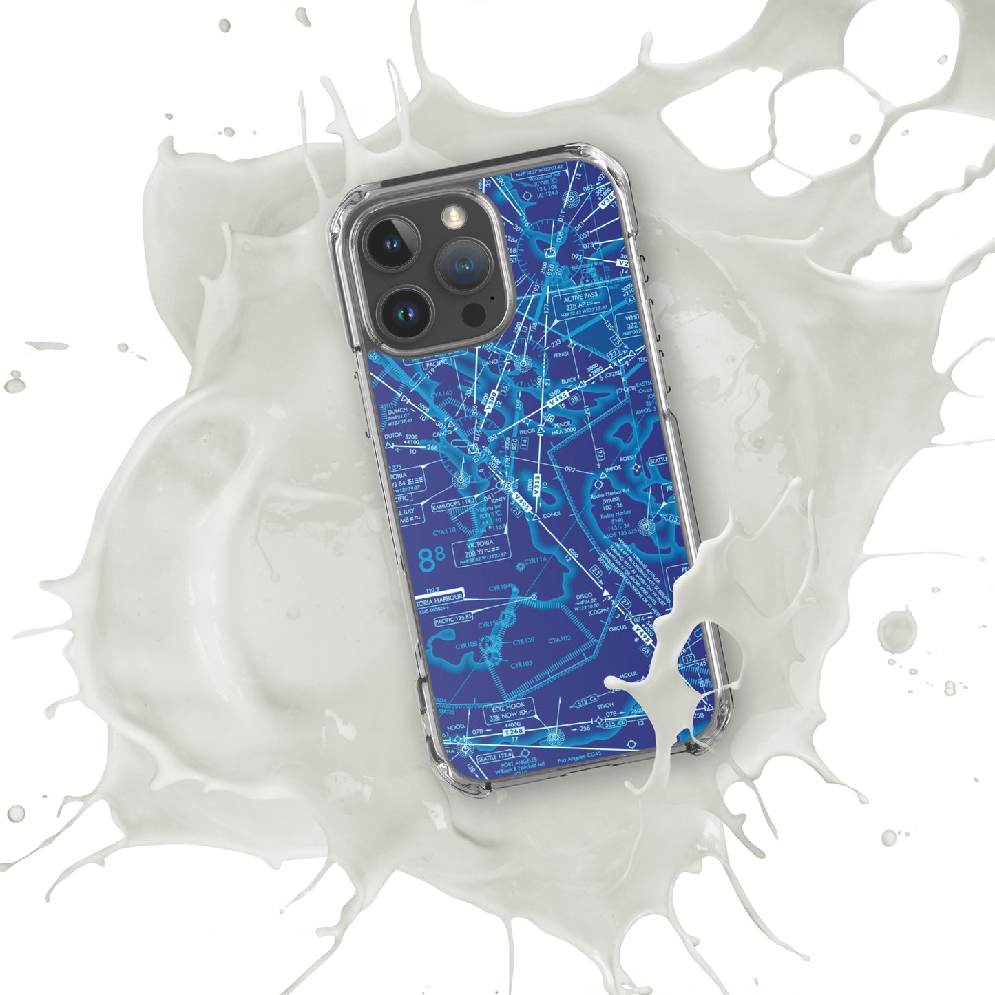 Enroute Low Altitude Chart clear case for iPhone (ELUS1/blue)